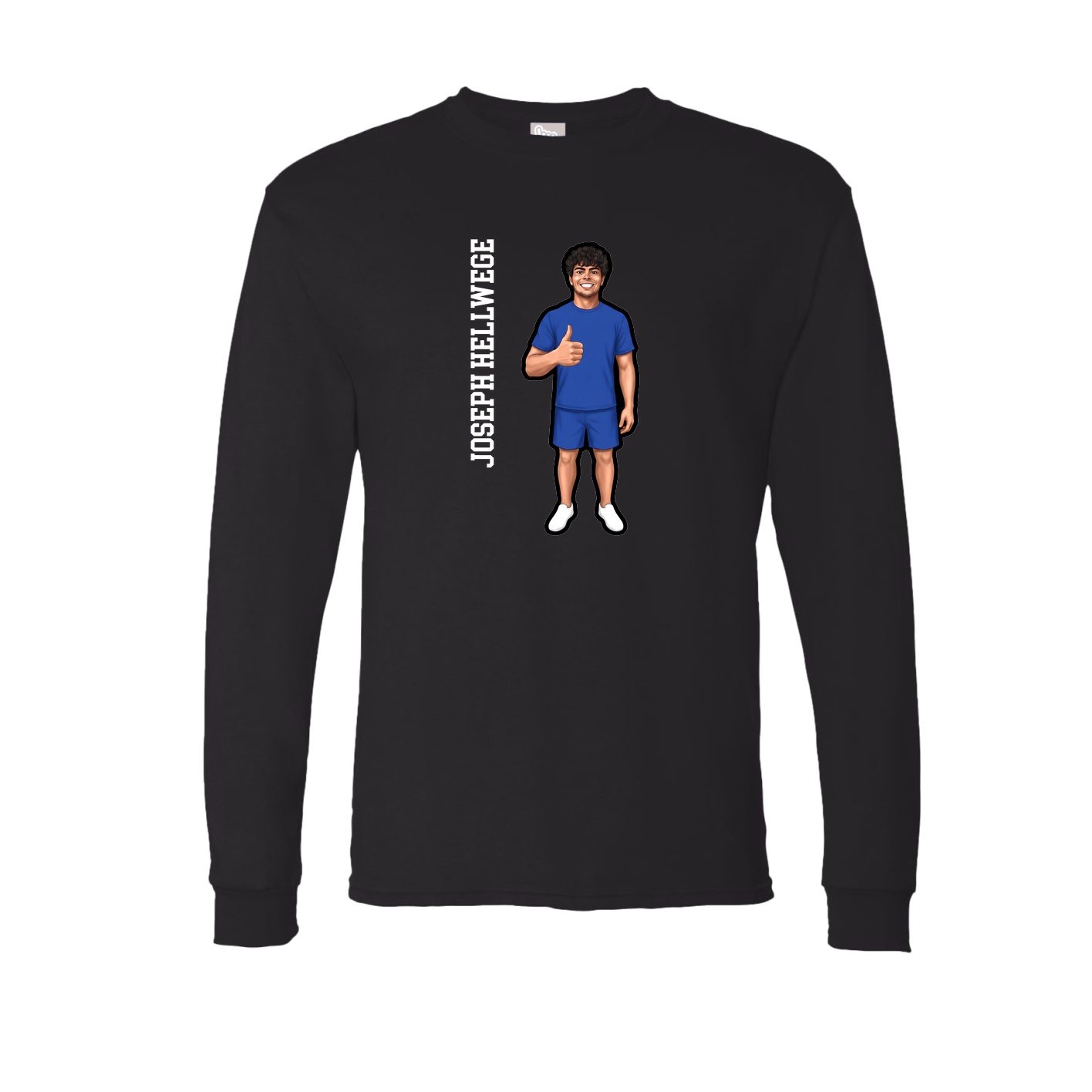 Long Sleeve Tee — Name Vertical in Black