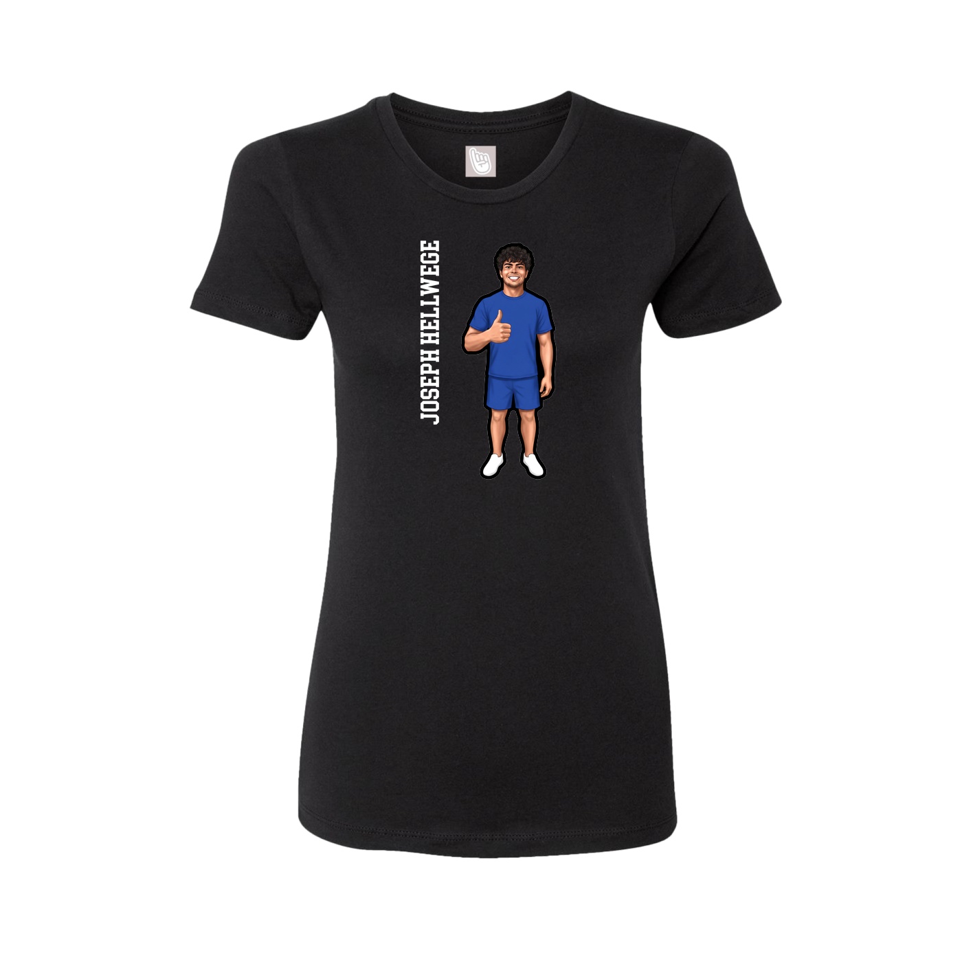 Womens Tee — Name Vertical in Black