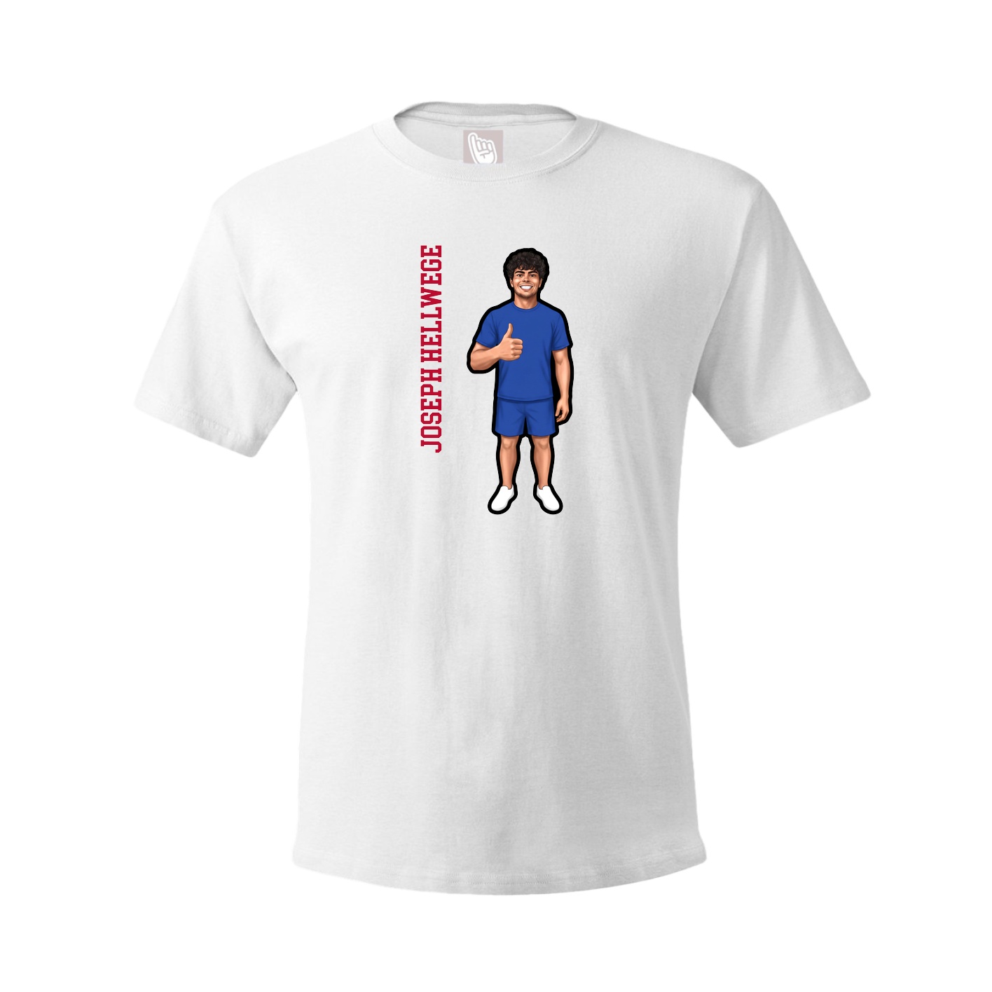 Youth Tee — Name Vertical in White