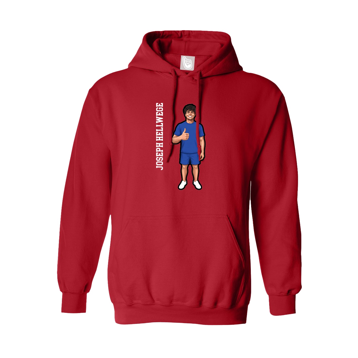 Hoodie — Name Vertical in Red