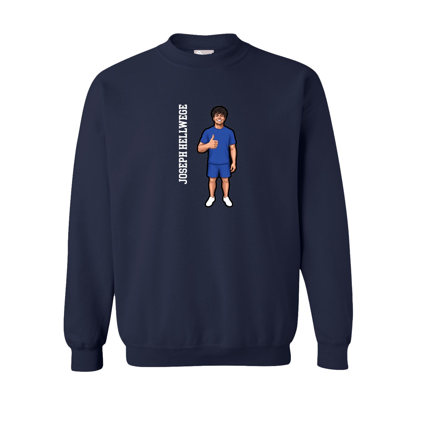Fleece Crew — Name Vertical in Navy
