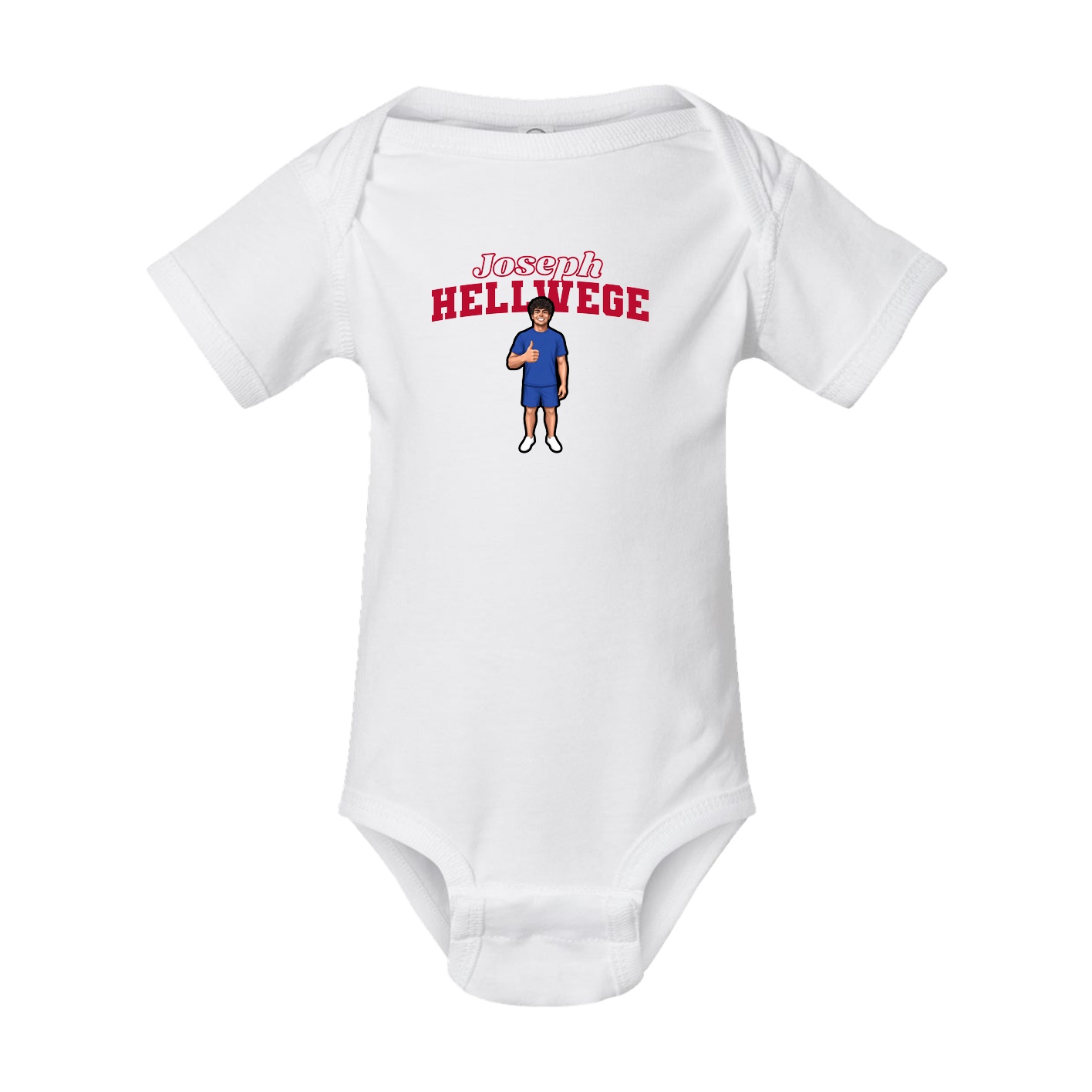 Baby Onesie — Name Arch in White