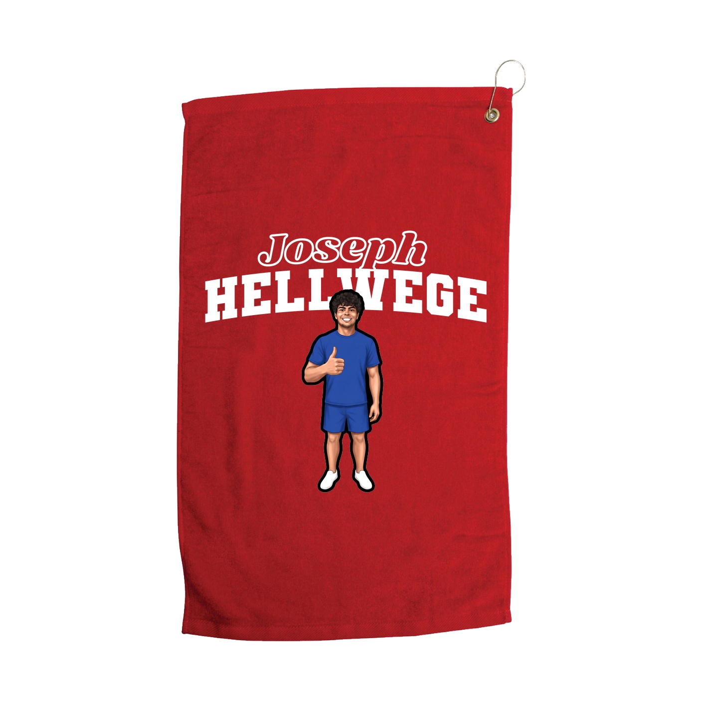 Golf Towel — Name Arch in Red