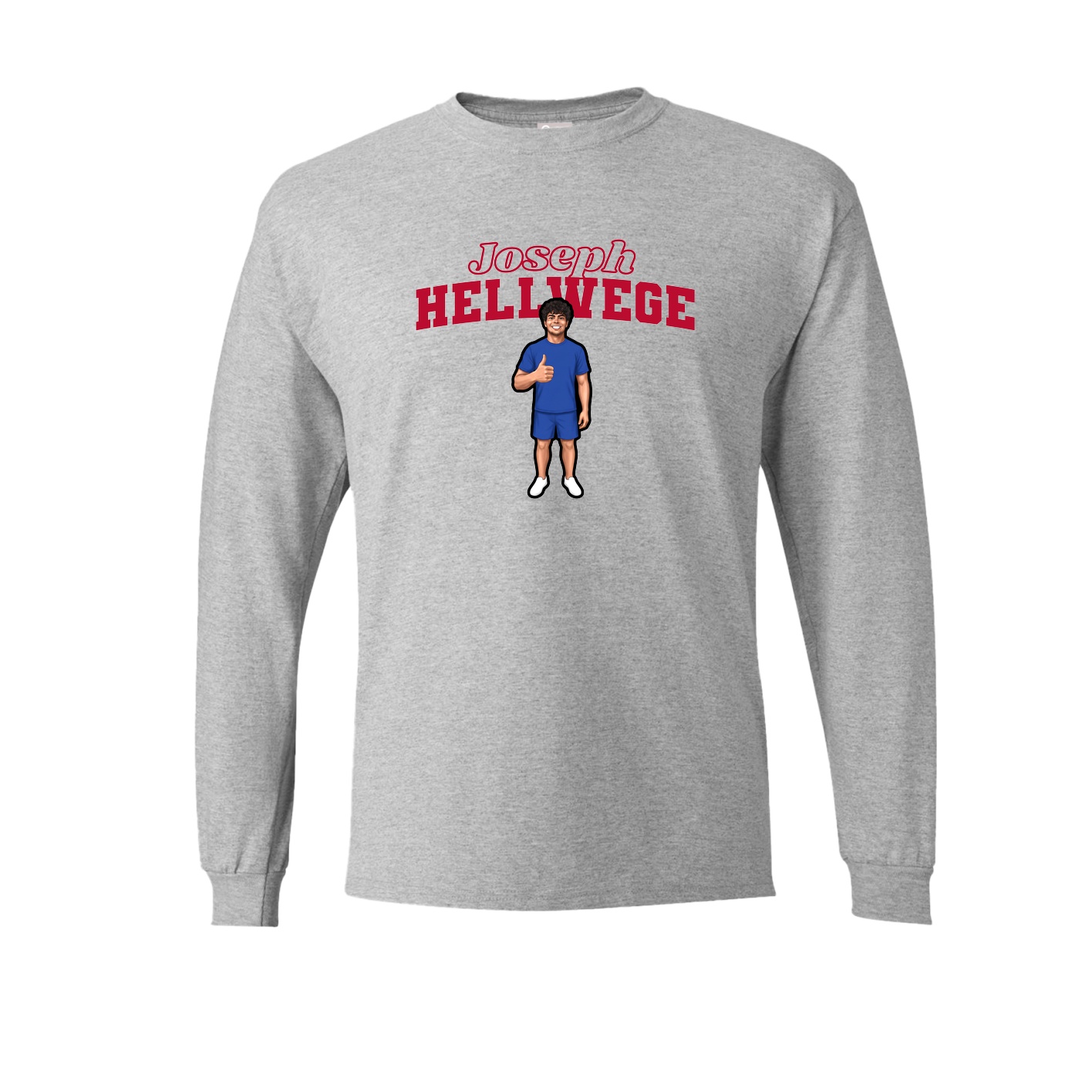 Long Sleeve Tee — Name Arch in Grey