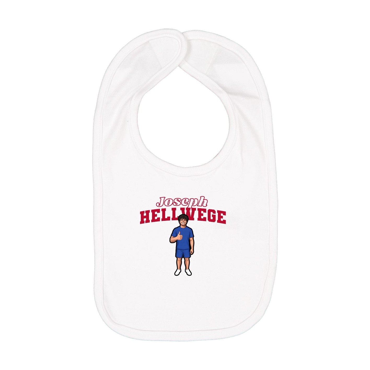 Infant Bib — Name Arch in White
