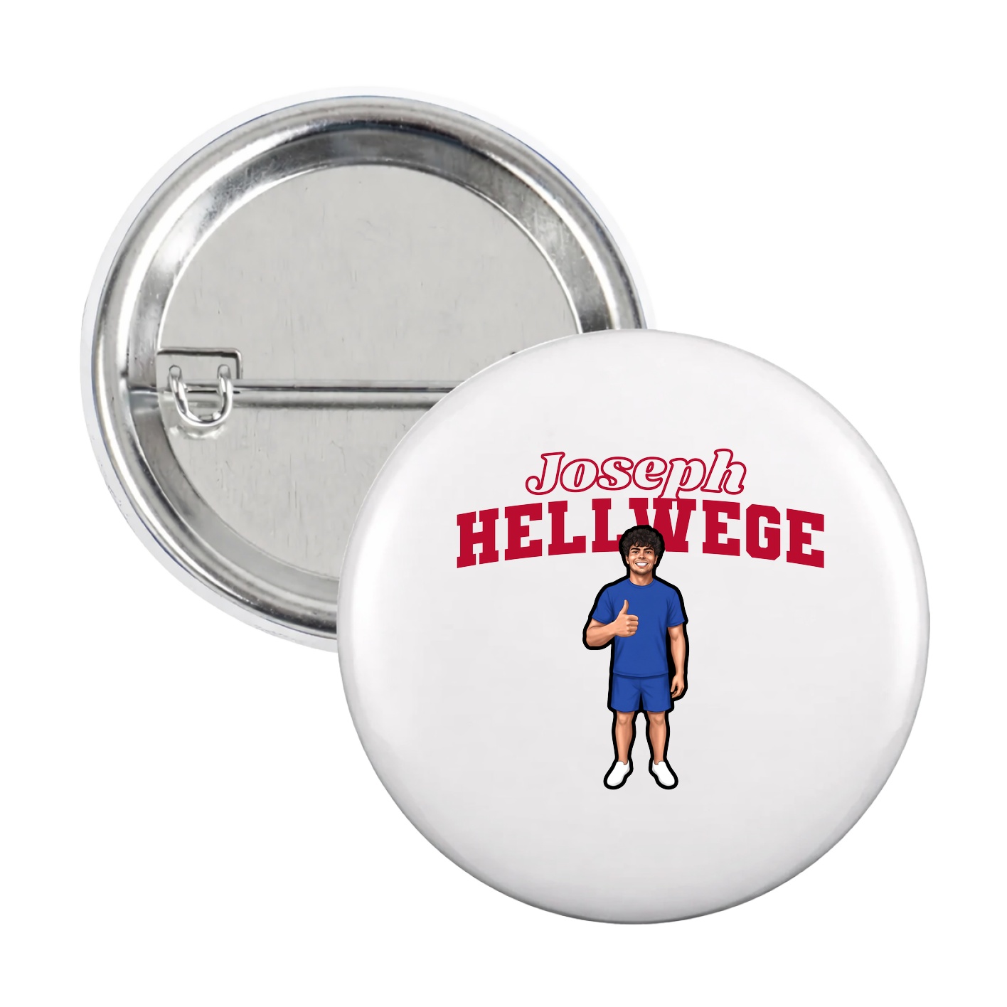 Game Day Button — Name Arch in White