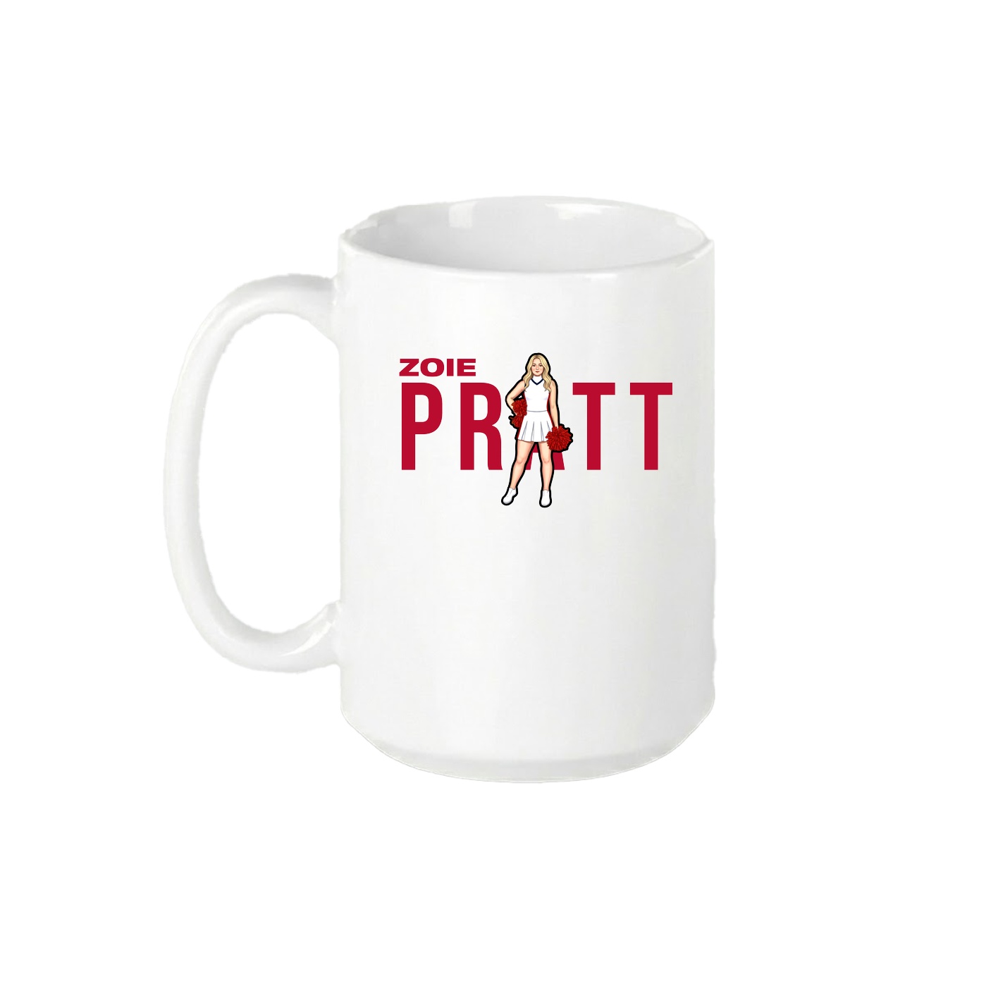 15oz Coffee Mug — Player Name in White