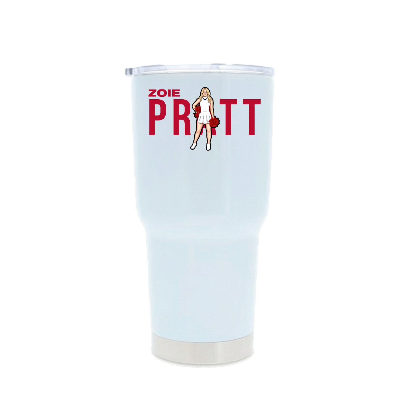 30oz Stainless Steel Tumbler — Player Name in White