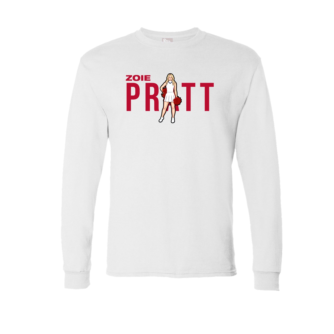 Long Sleeve Tee — Player Name in White