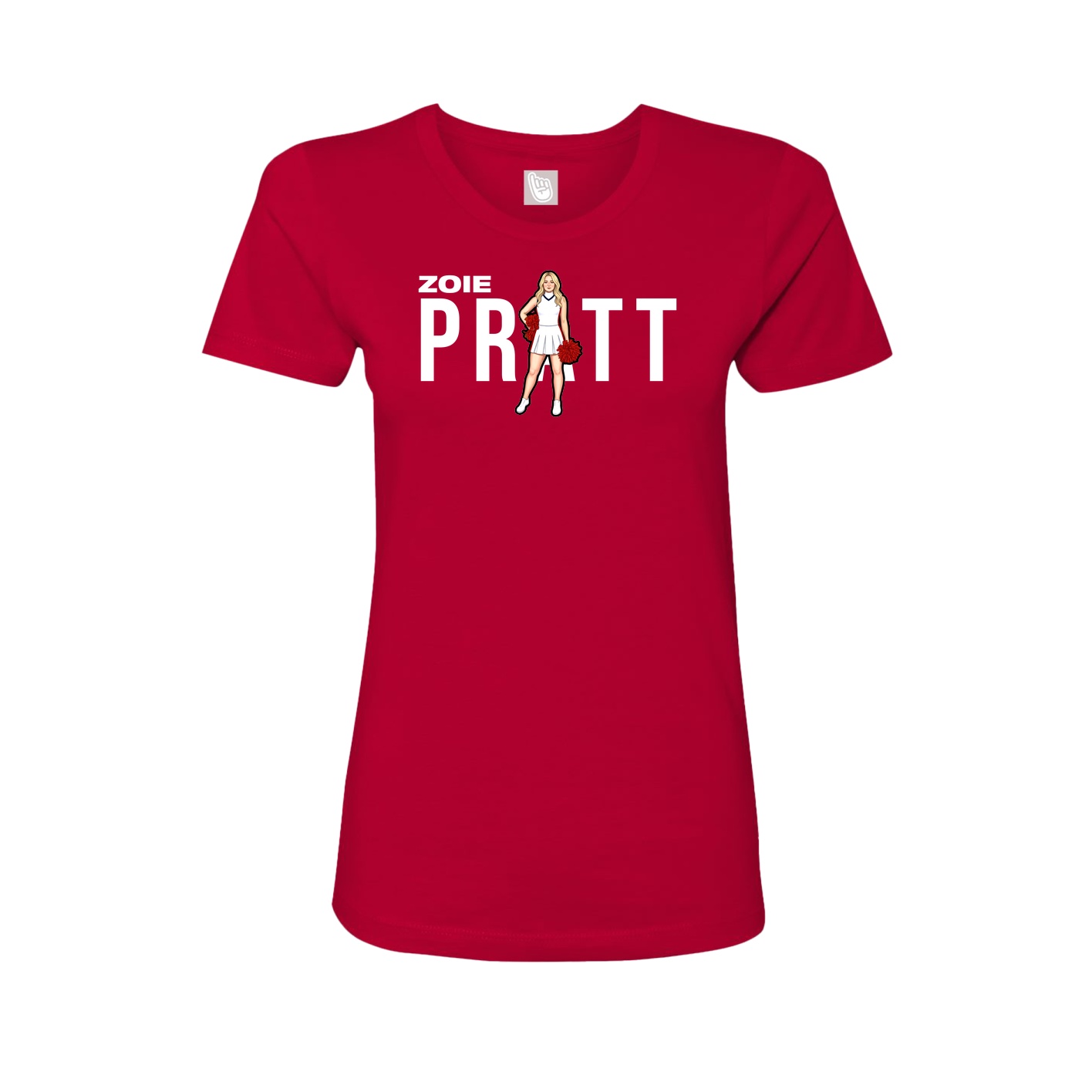 Fitted Women's Tee — Player Name in Red