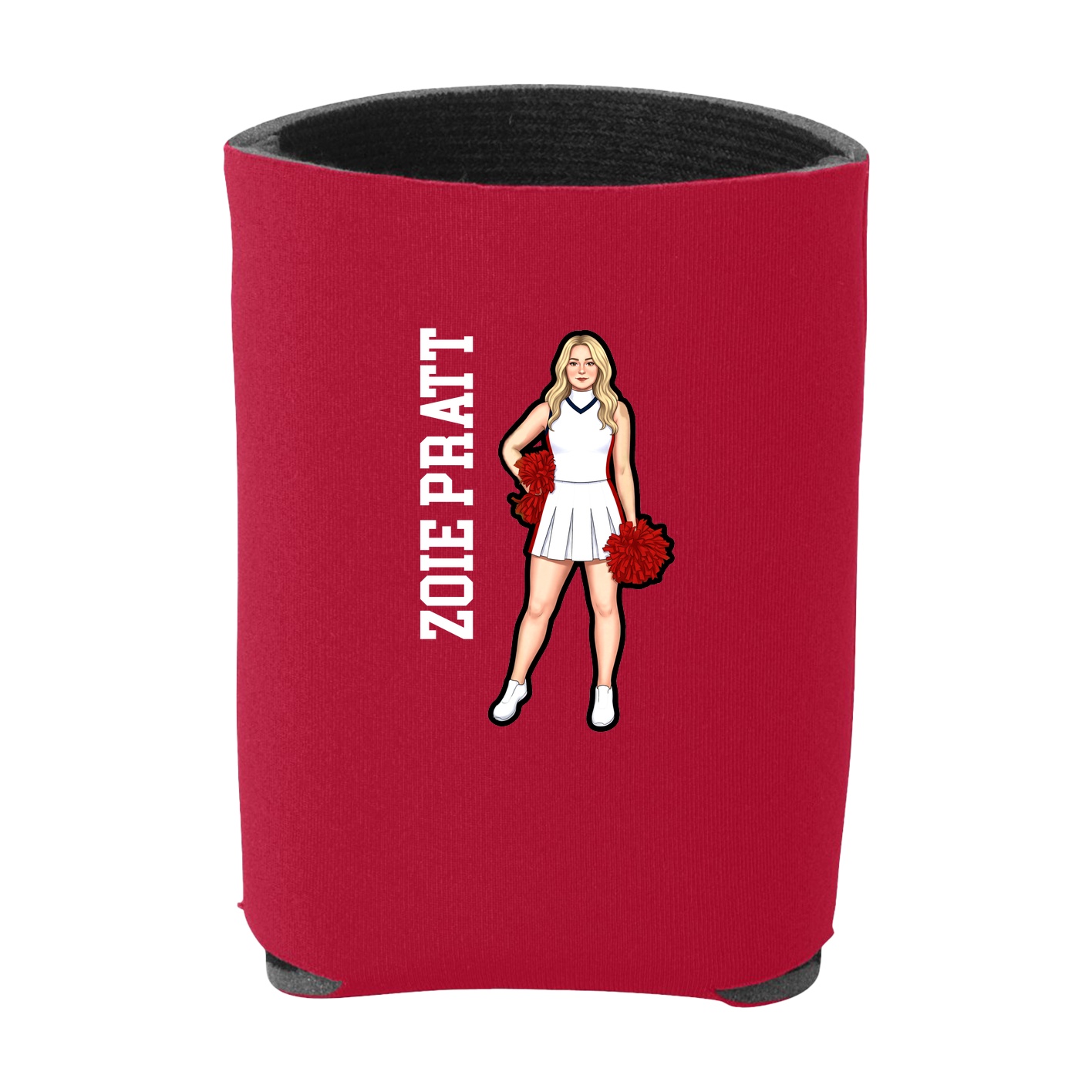 Can Holder — Name Vertical in Red