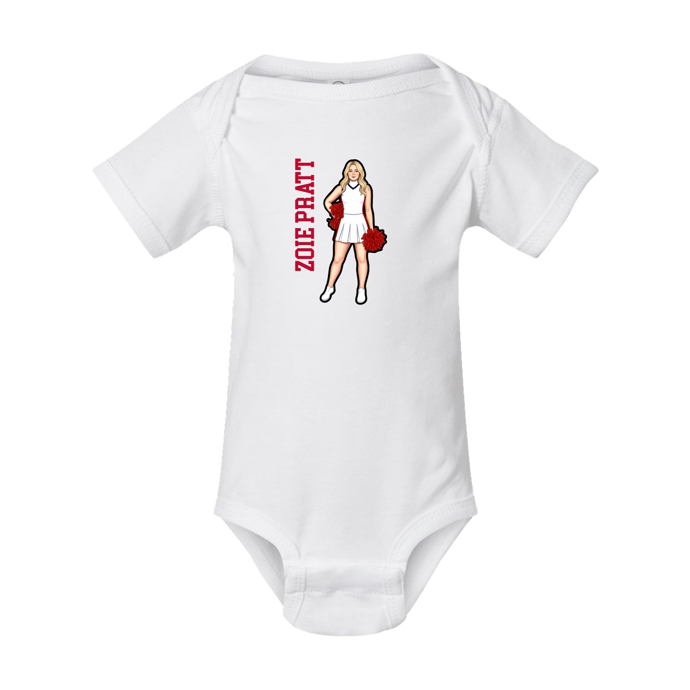Baby Onesie — Name Vertical in White