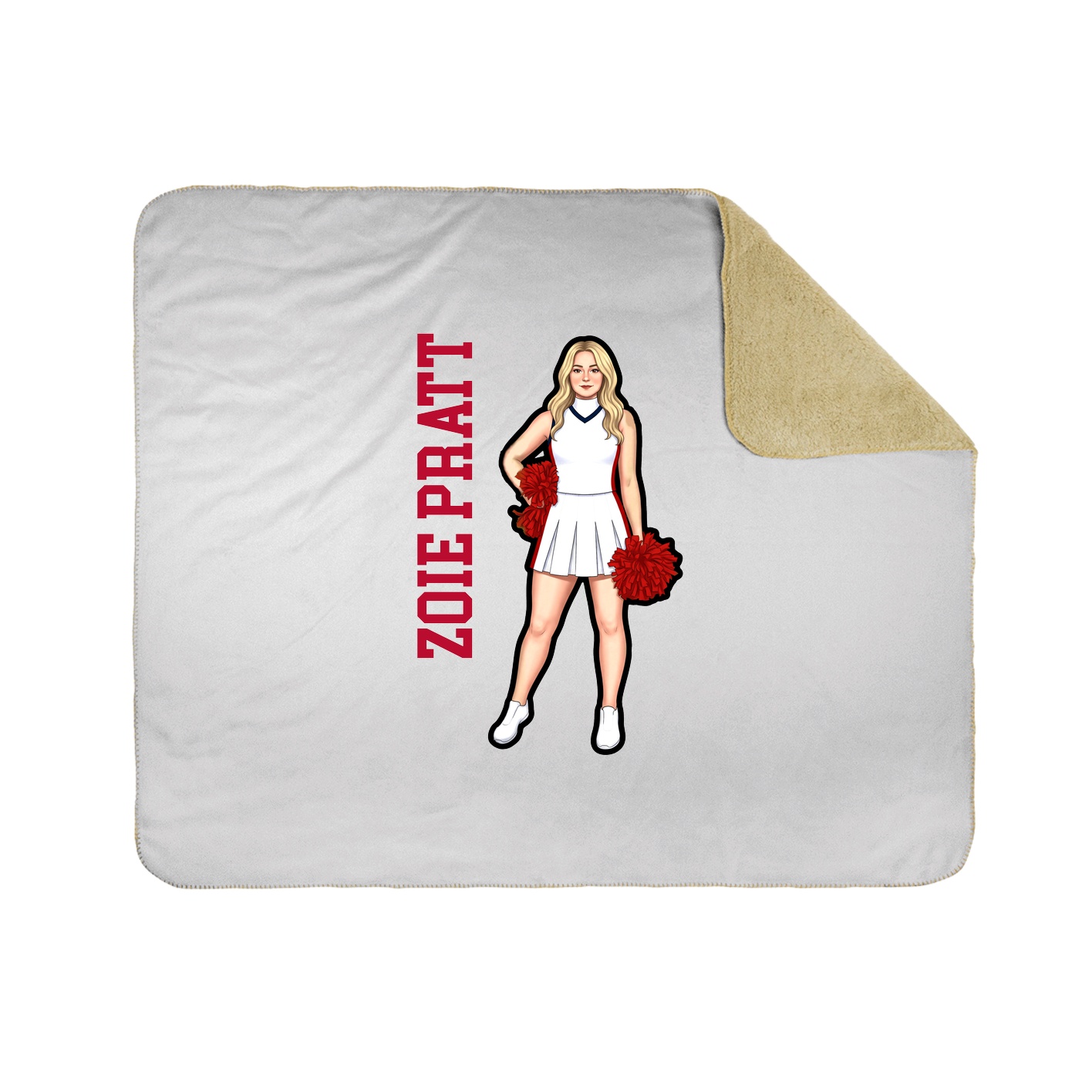 Throw Blanket — Name Vertical in White