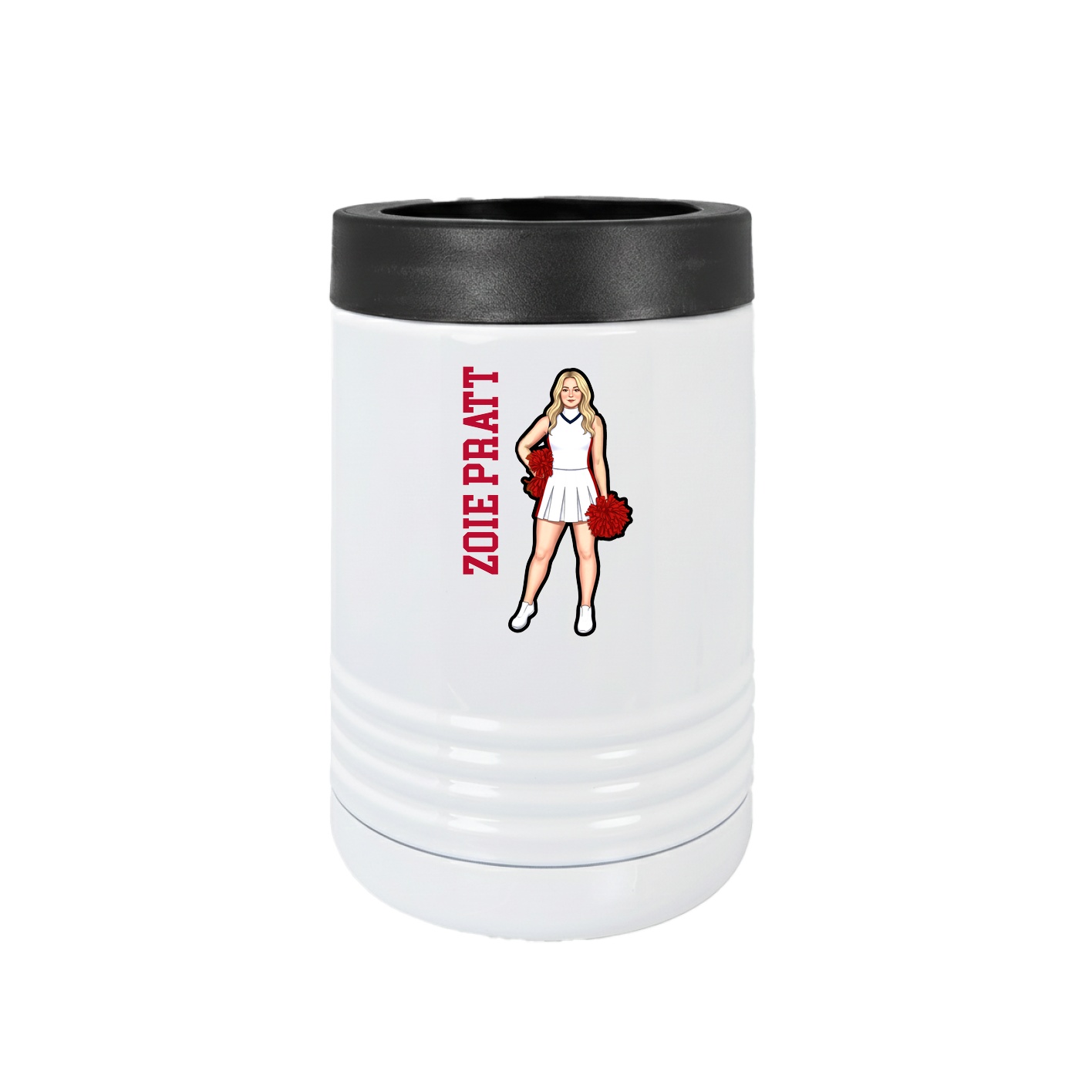 Beverage Holder — Name Vertical in White