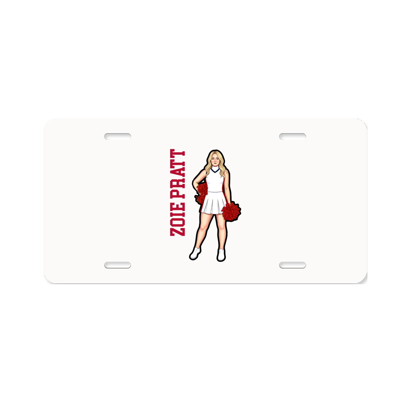 License Plate — Name Vertical in Classic