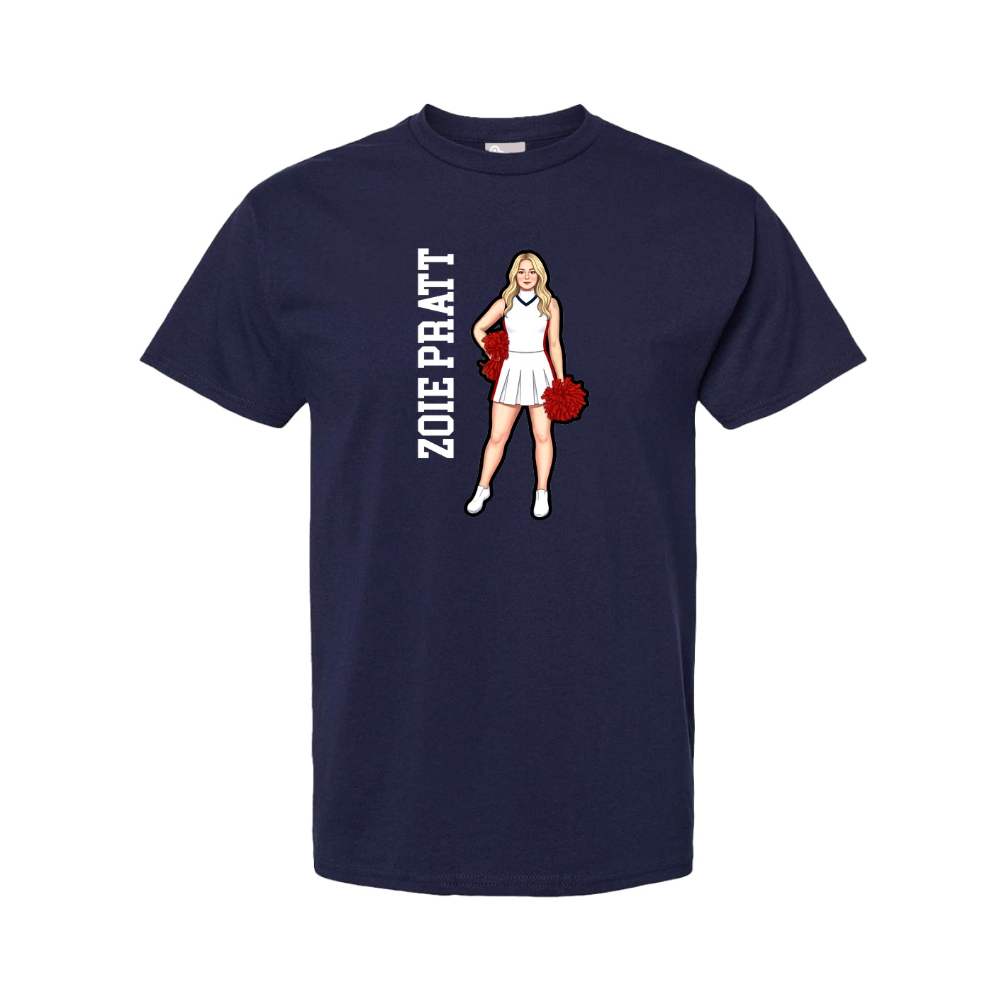 Youth Tee — Name Vertical in Navy