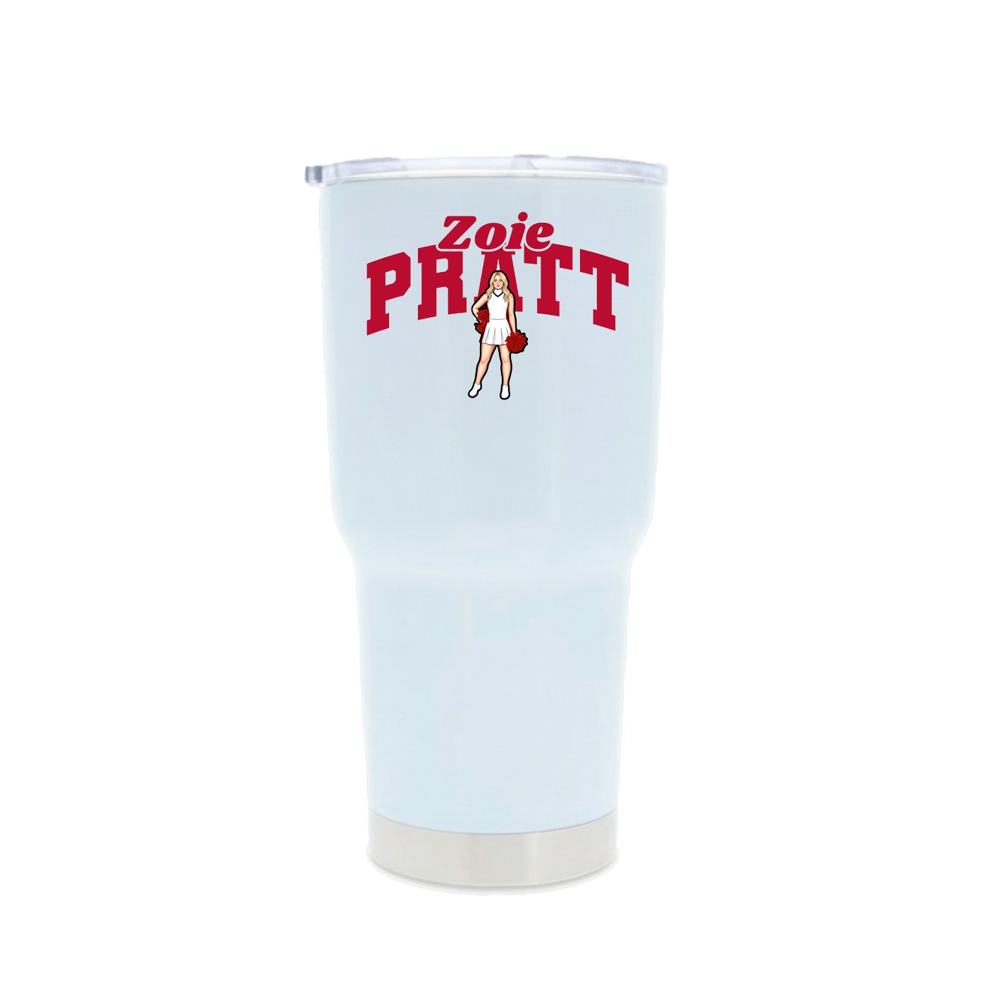 30oz Stainless Steel Tumbler — Signature Arch in White