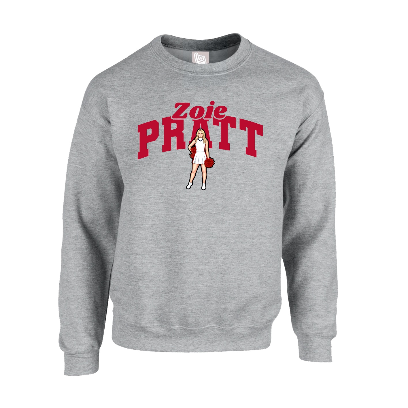 Fleece Crew — Signature Arch in Grey