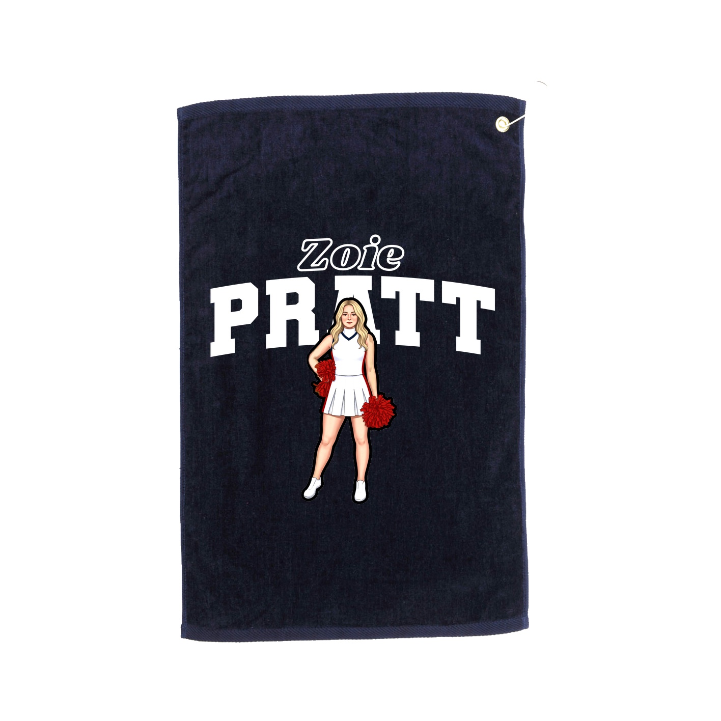 Golf Towel — Name Arch in Navy