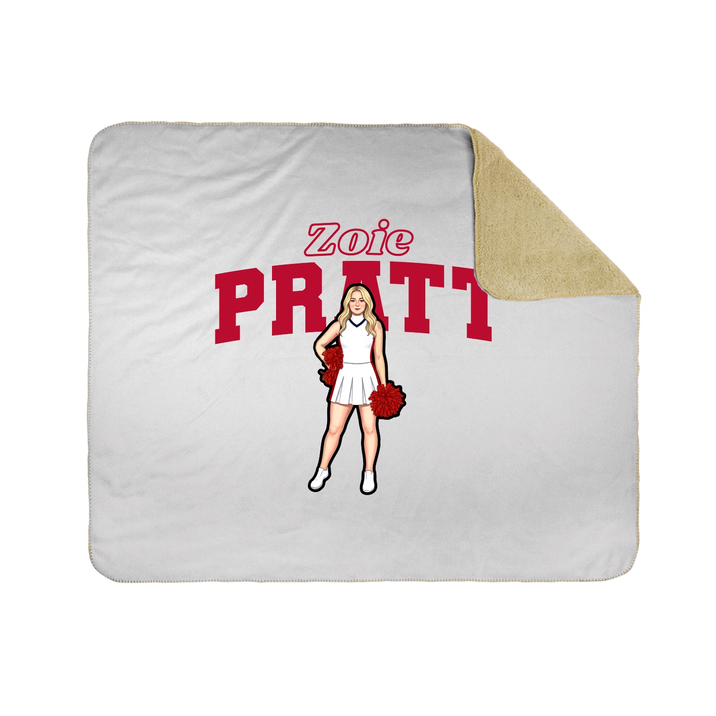 Throw Blanket — Name Arch in White