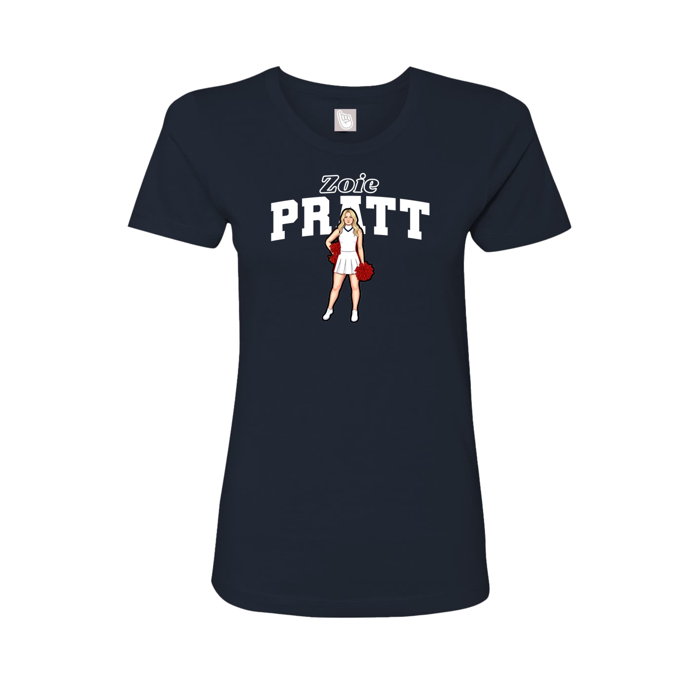 Fitted Women's Tee — Name Arch in Navy