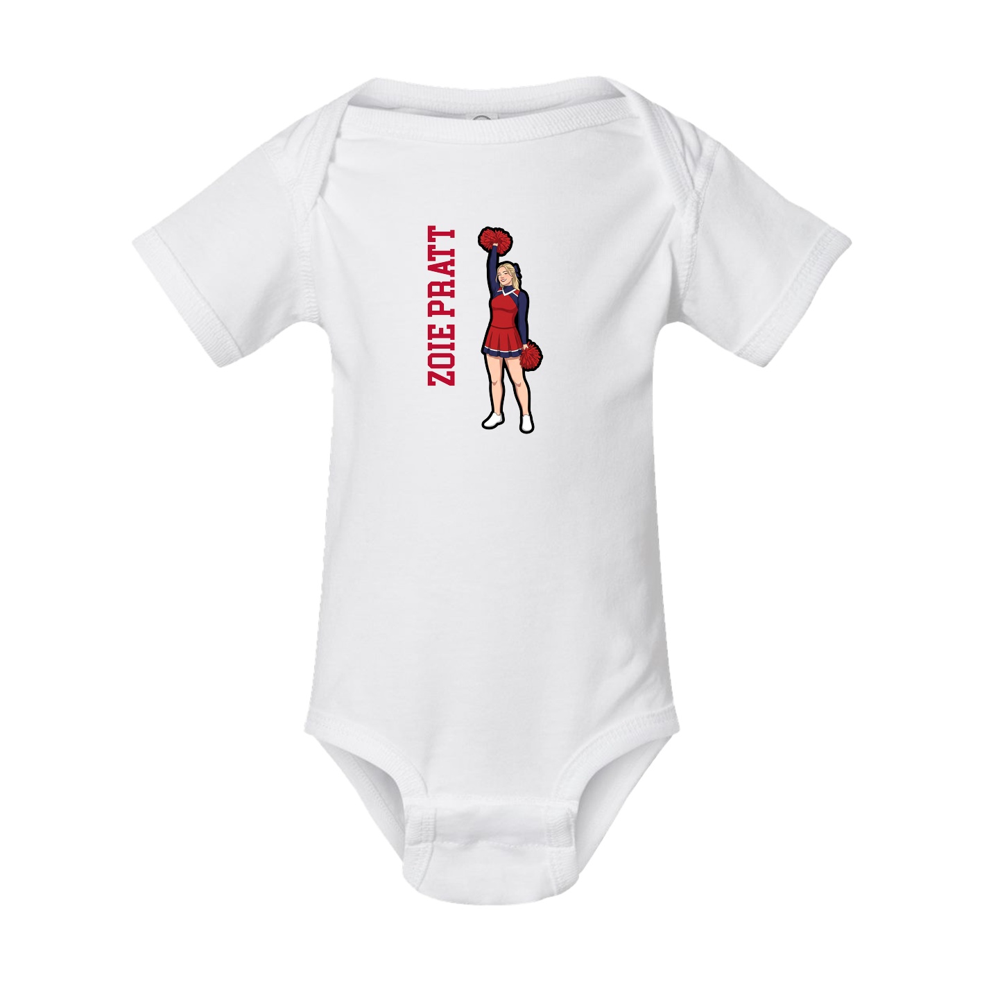 Baby Onesie — Name Vertical in White