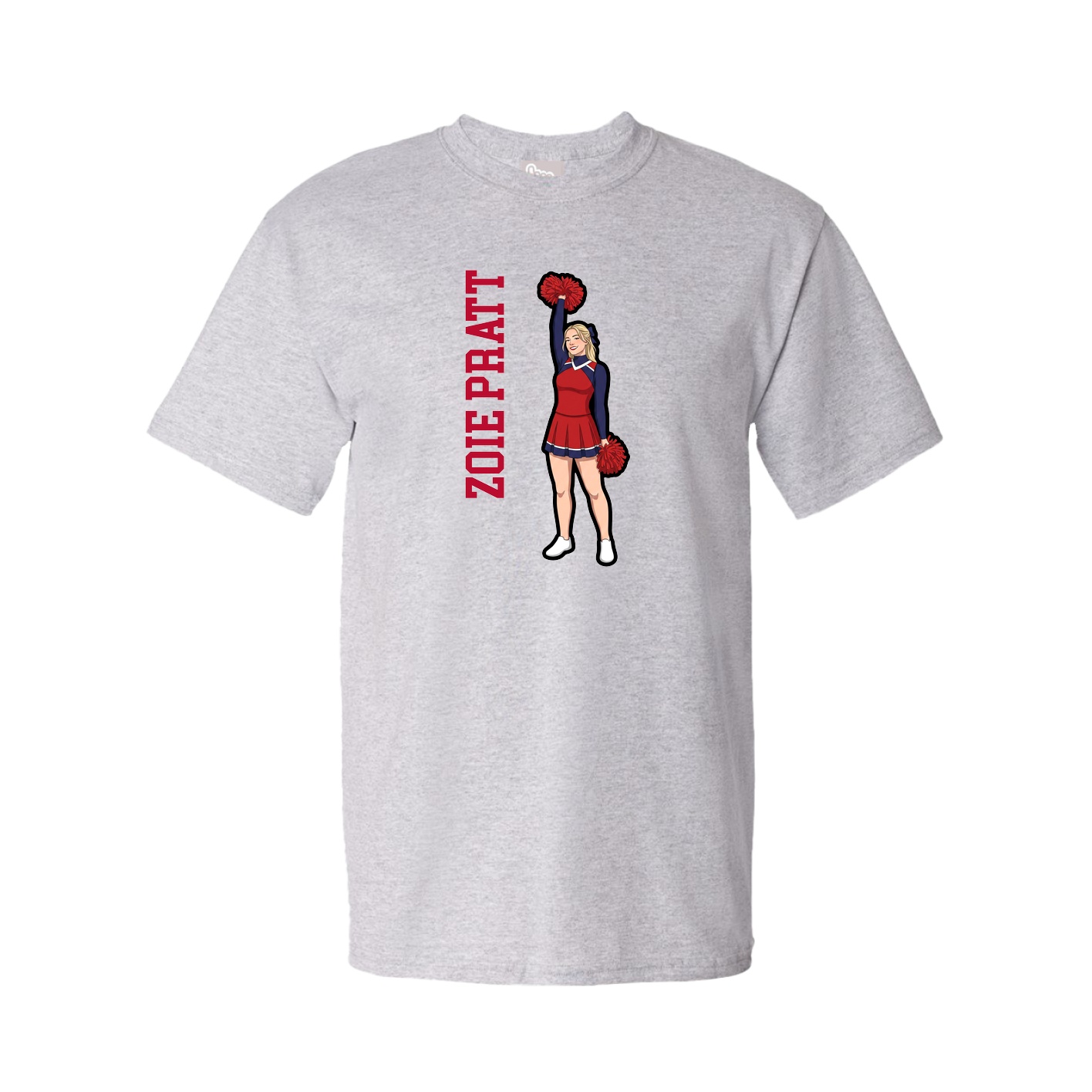 Tee — Name Vertical in Grey