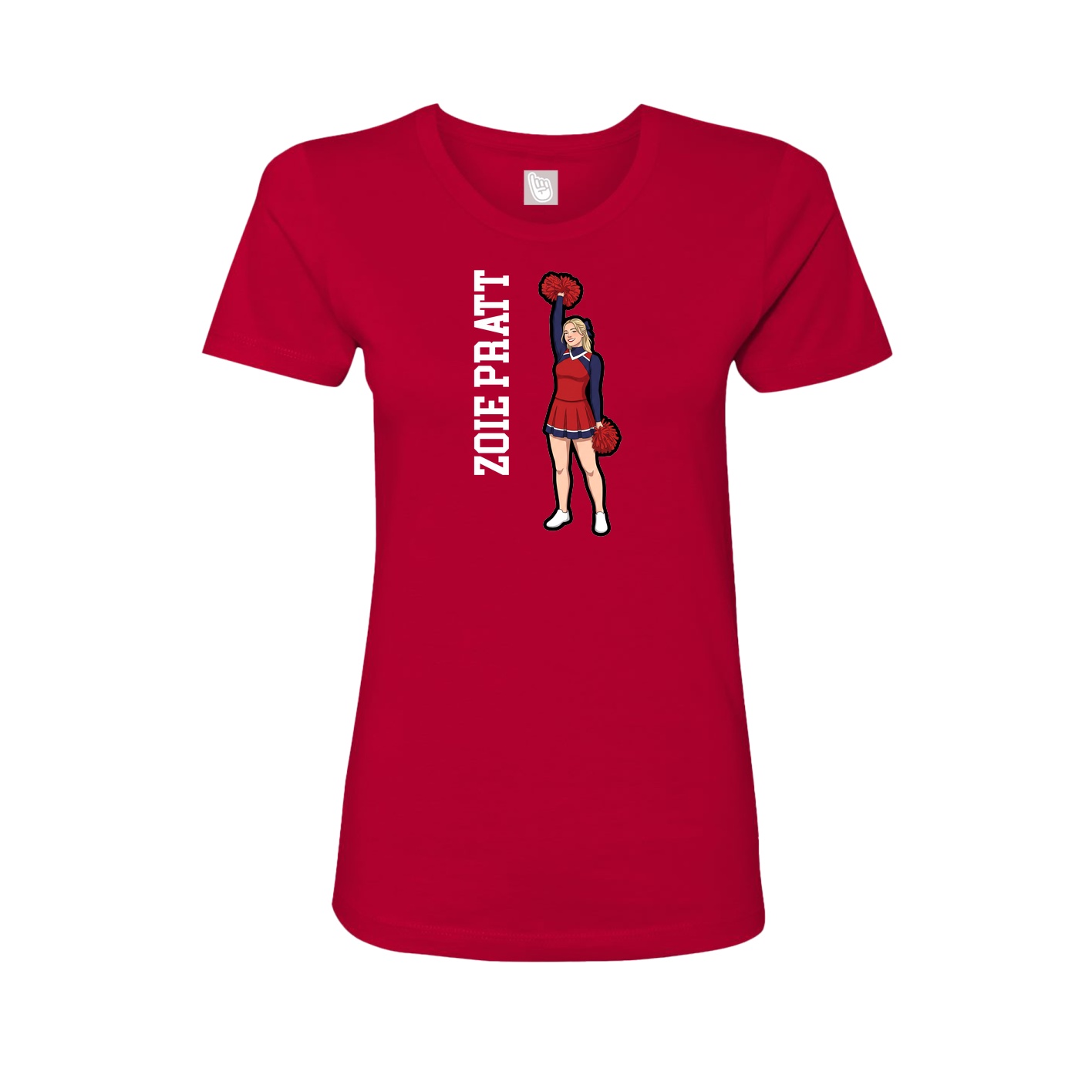 Womens Tee — Name Vertical in Red
