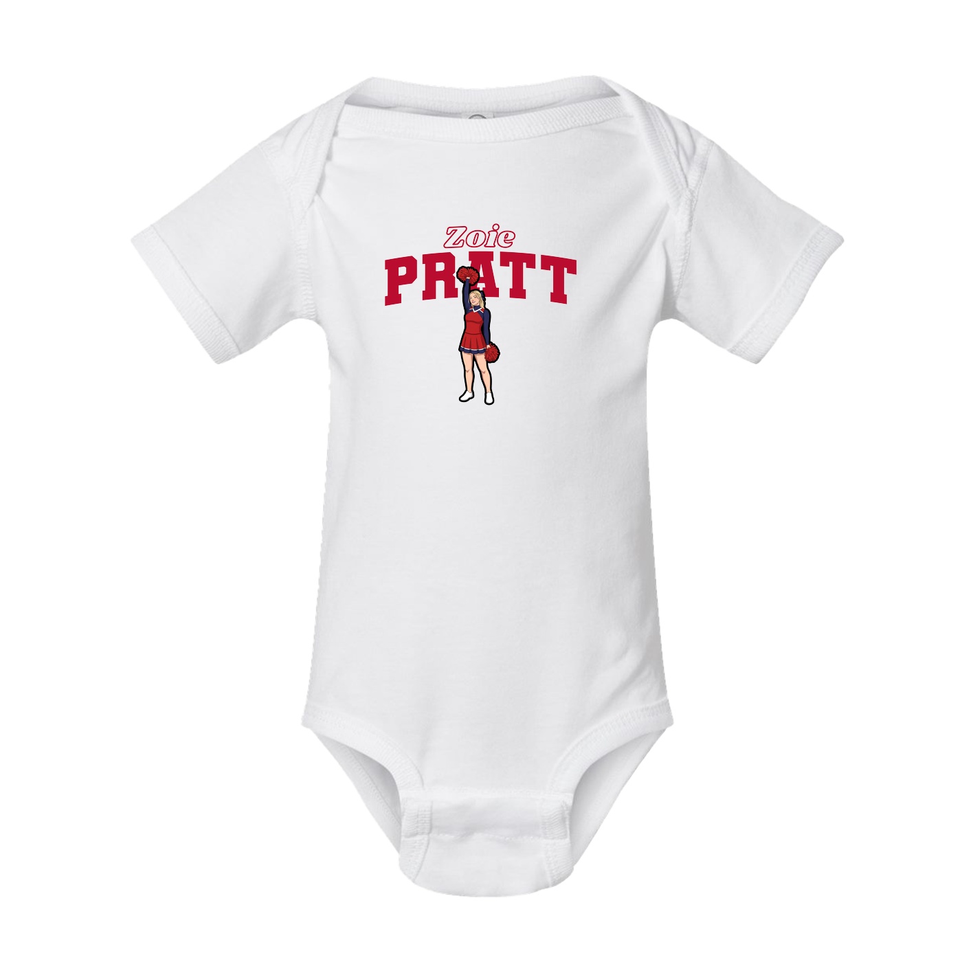Baby Onesie — Name Arch in White