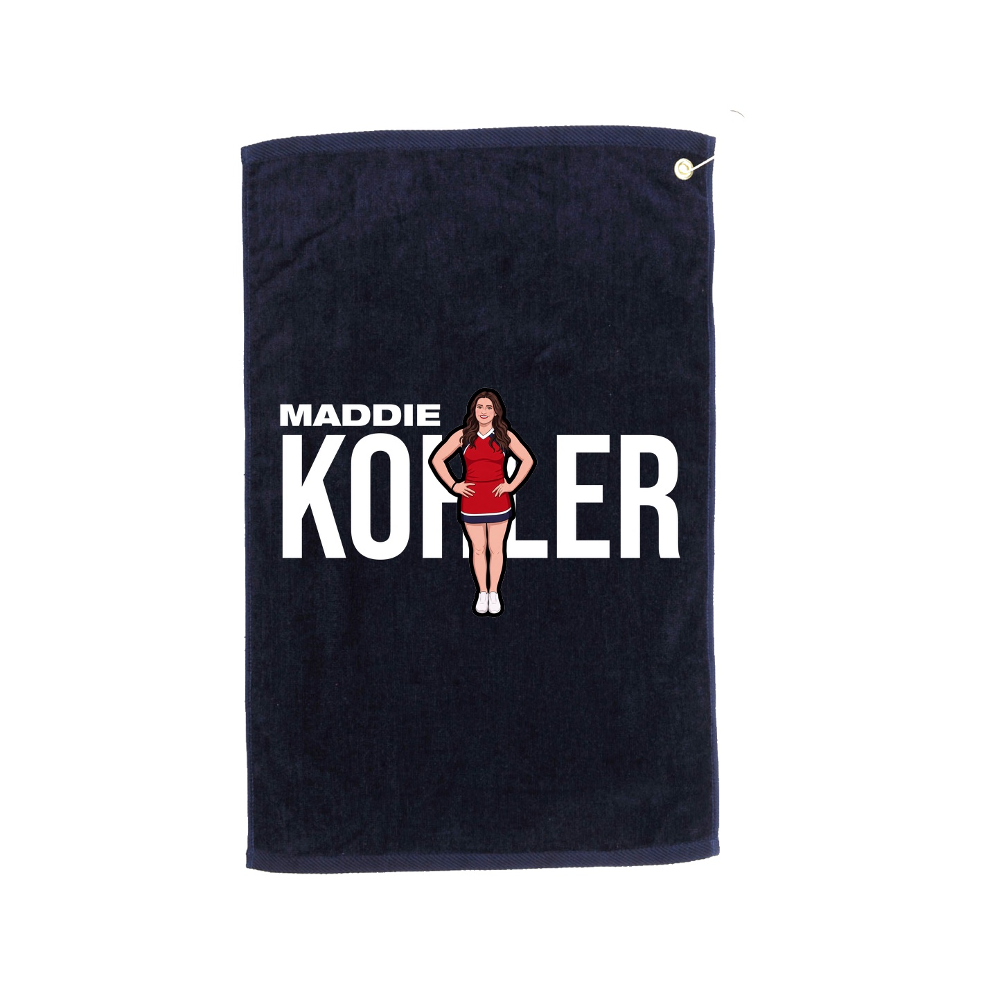 Golf Towel — Player Name in Navy