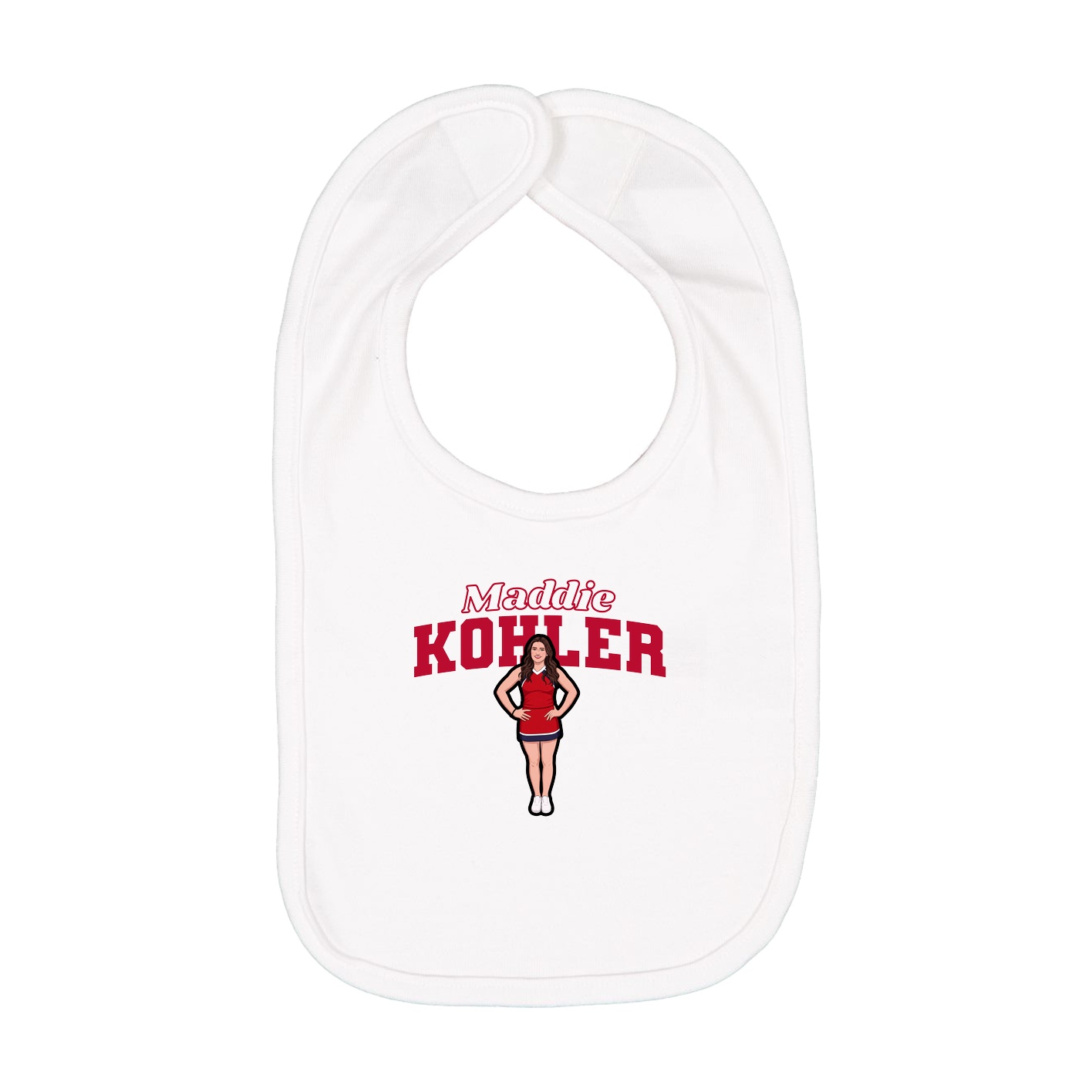 Infant Bib — Name Arch in White