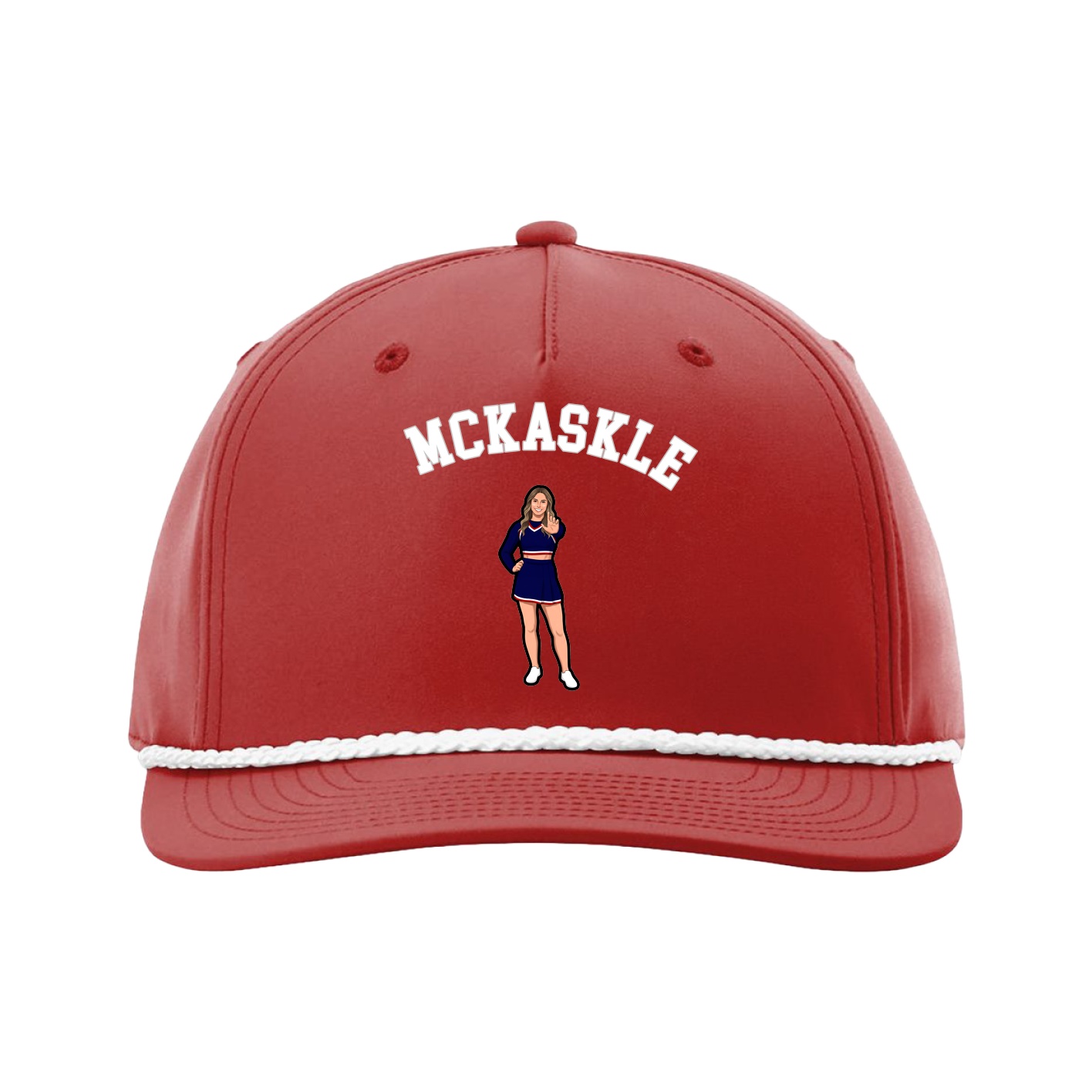 Five-Panel Classic Rope Cap — Shirsey Arch in Red