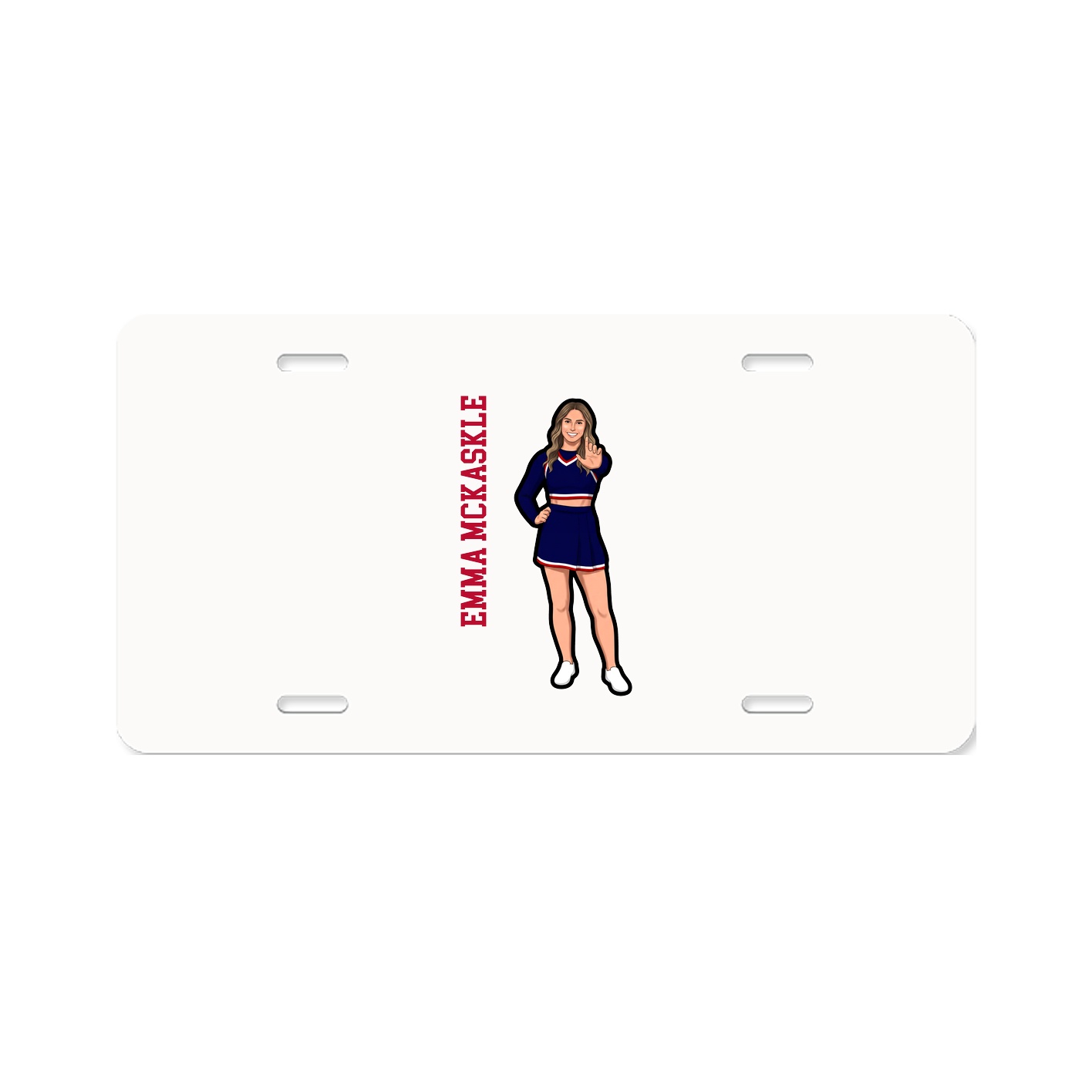 License Plate — Name Vertical in Classic