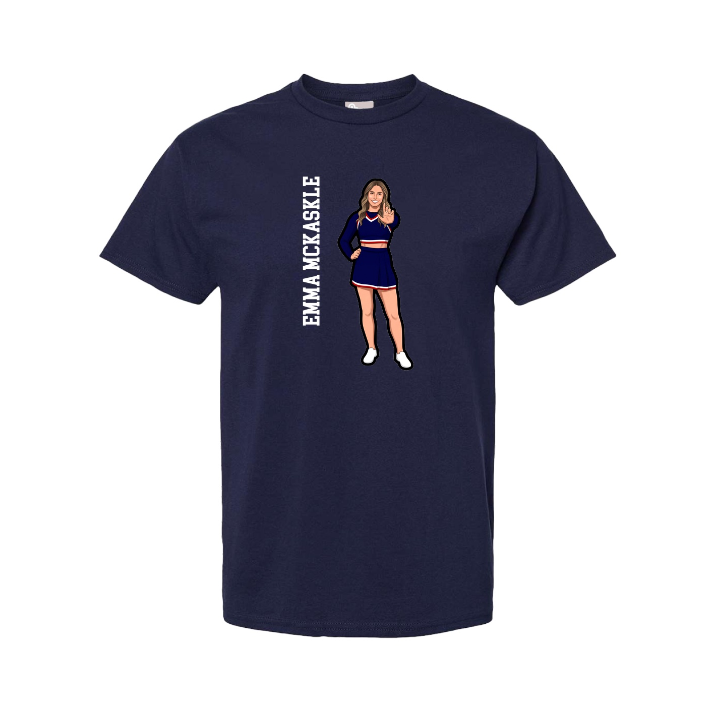 Youth Tee — Name Vertical in Navy