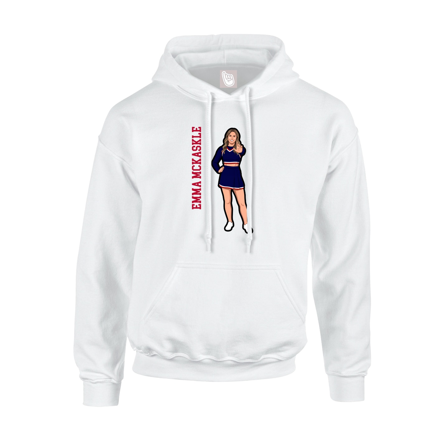 Hoodie — Name Vertical in White