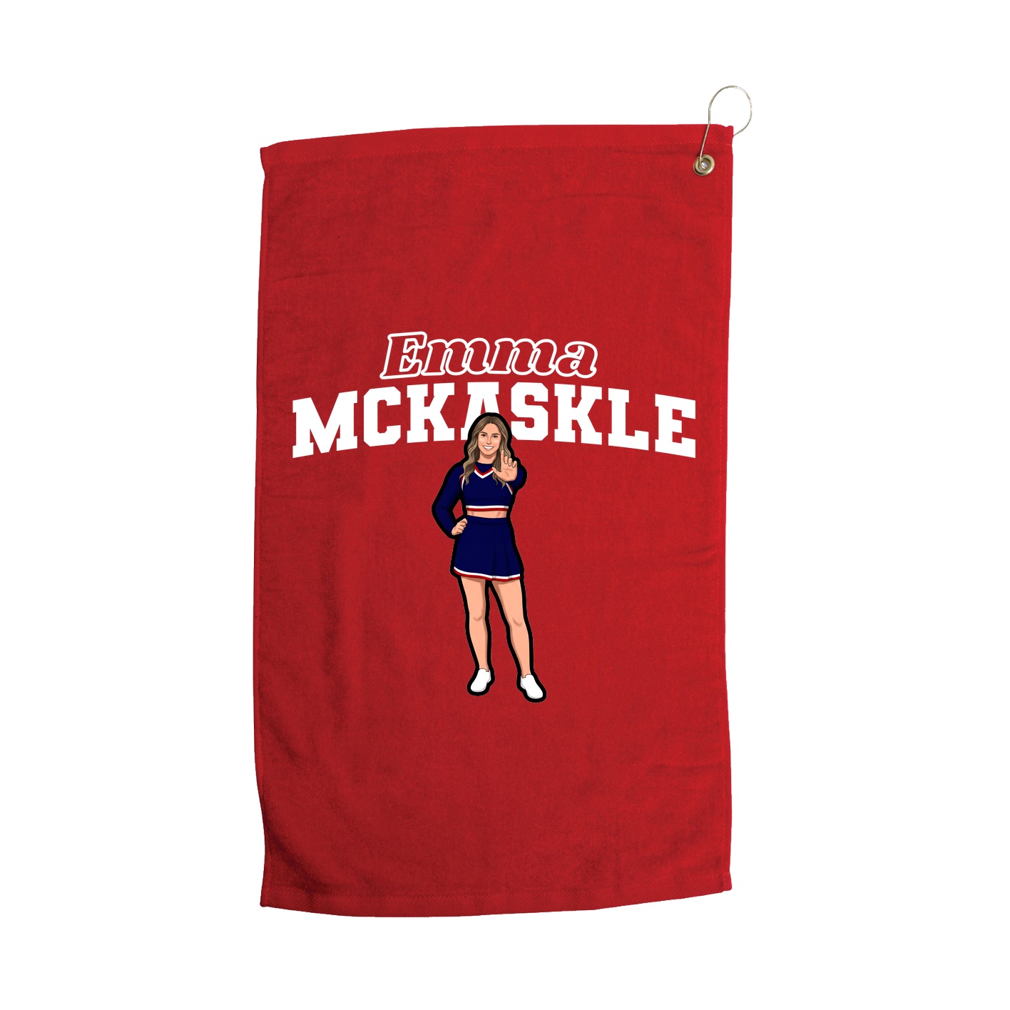Golf Towel — Name Arch in Red