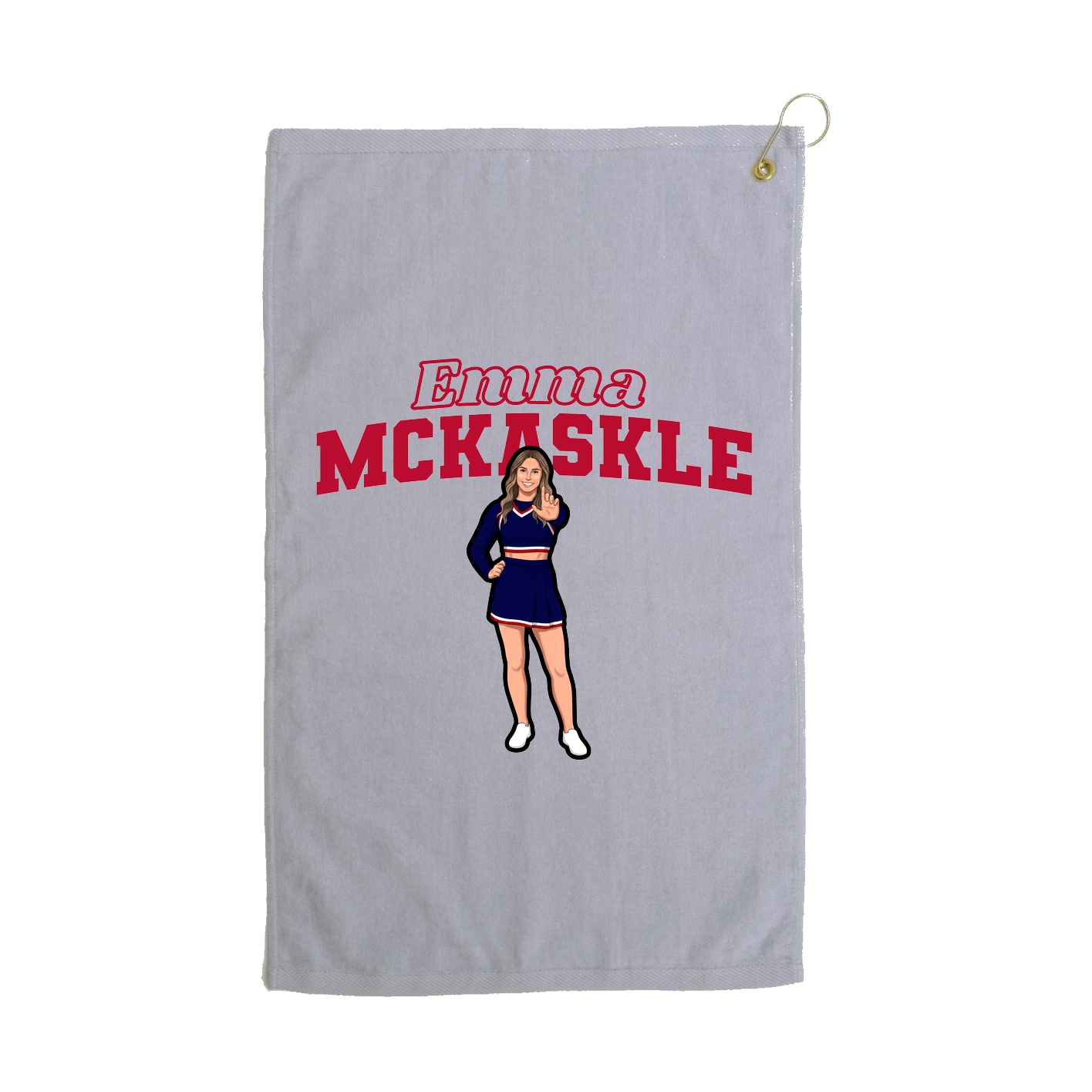 Golf Towel — Name Arch in Grey