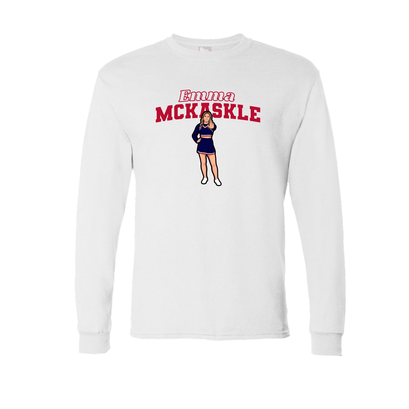 Long Sleeve Tee — Name Arch in White