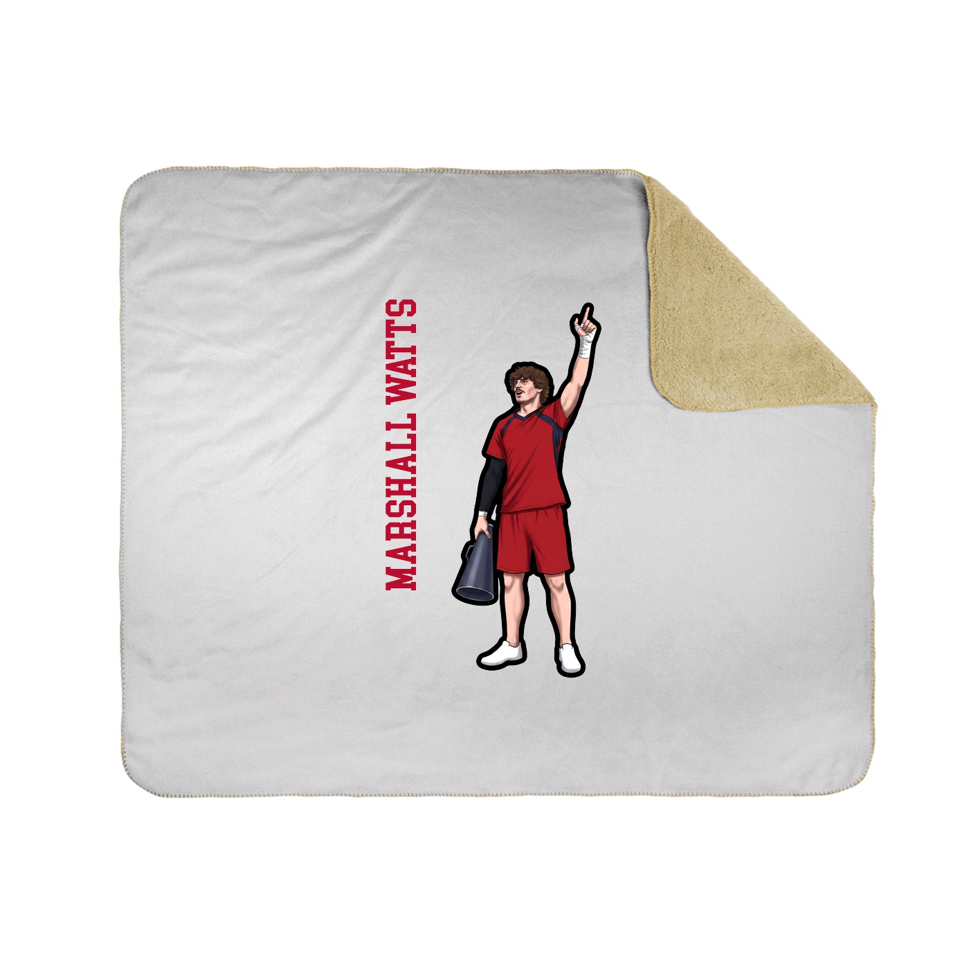 Throw Blanket — Name Vertical in White