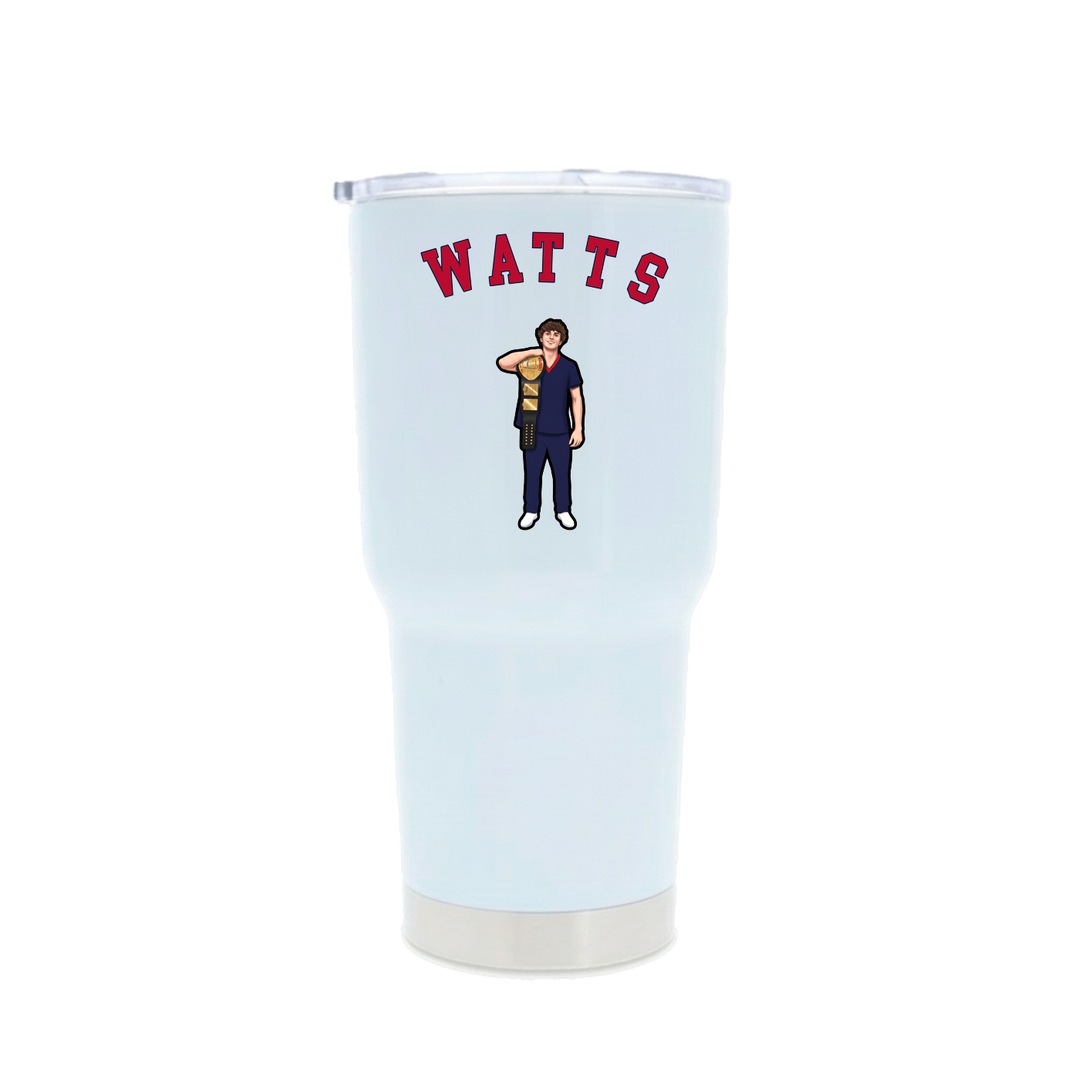30oz Stainless Steel Tumbler — Shirsey Arch in White