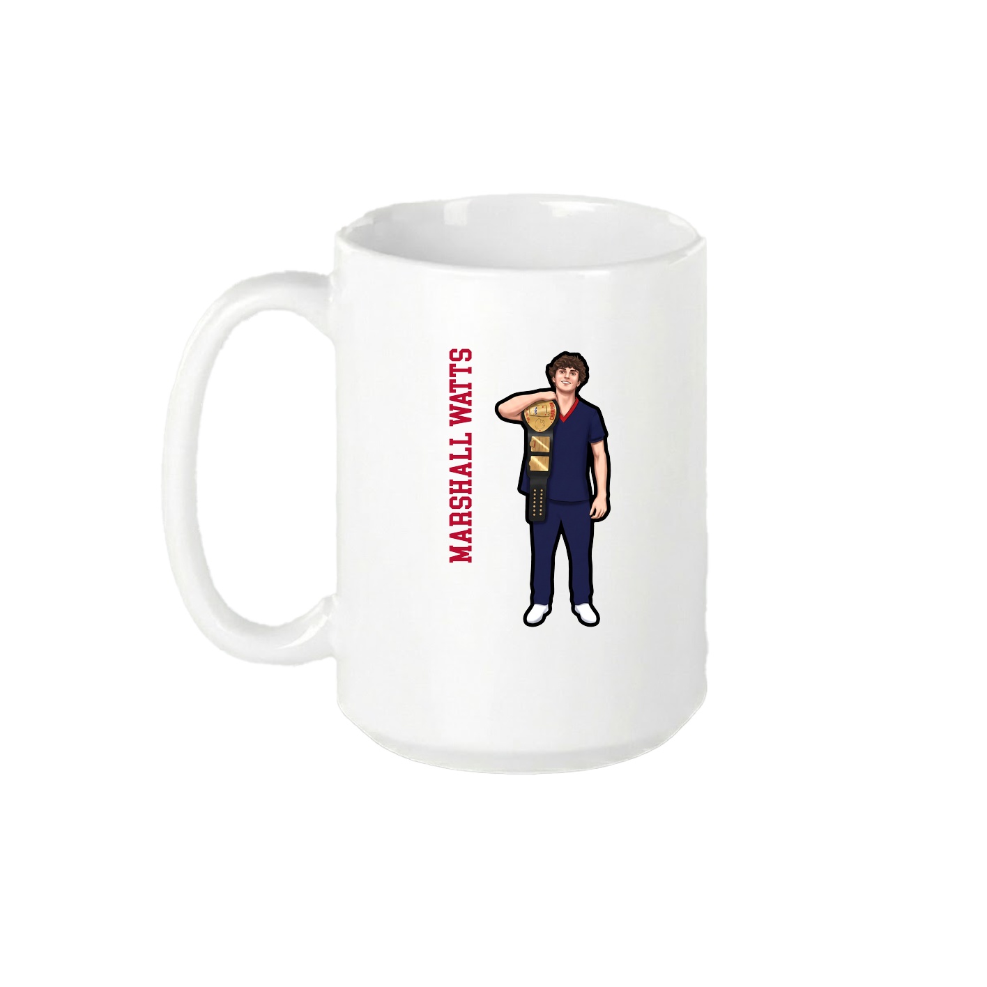 15oz Coffee Mug — Name Vertical in White