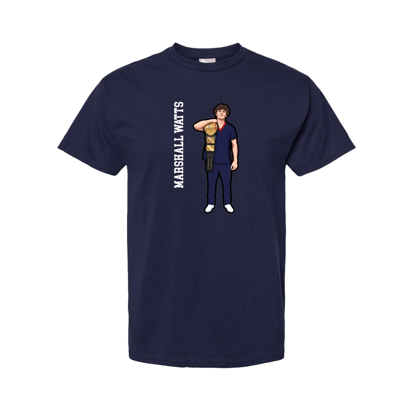 Youth Tee — Name Vertical in Navy
