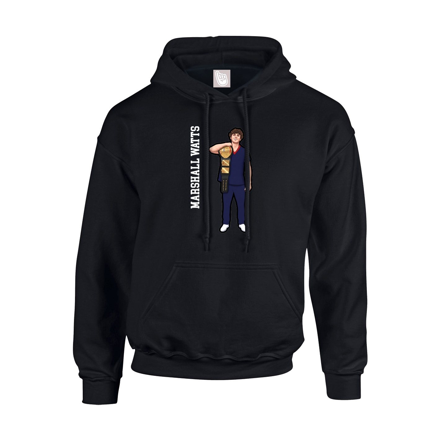 Hoodie — Name Vertical in Black