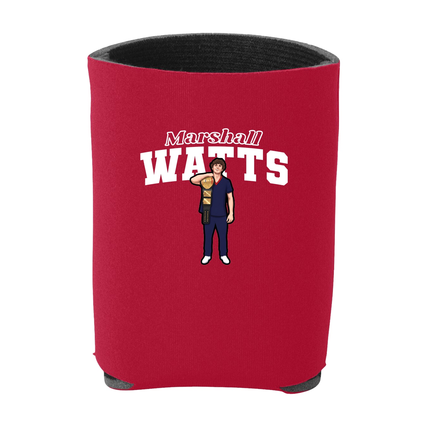 Can Holder — Name Arch in Red