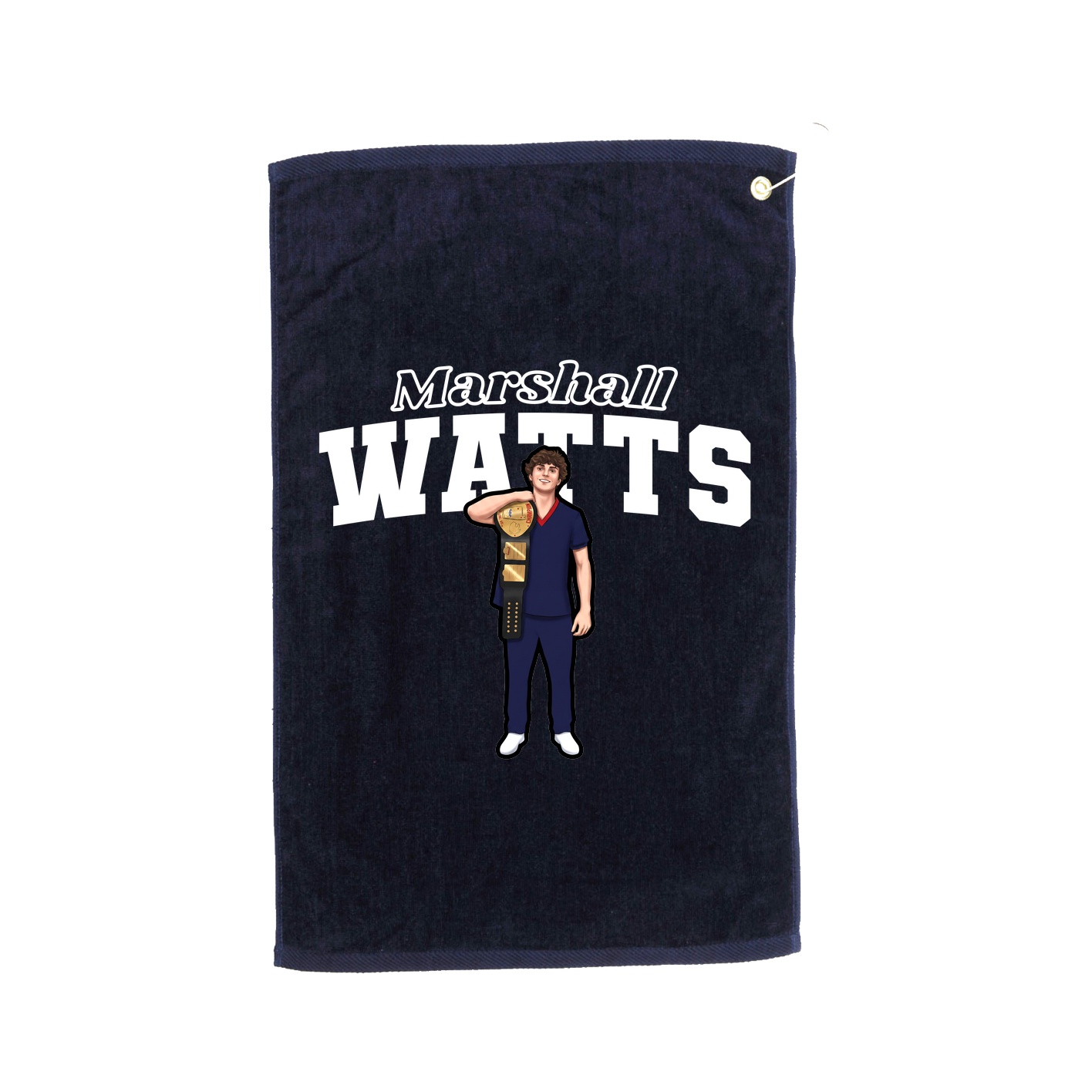 Golf Towel — Name Arch in Navy