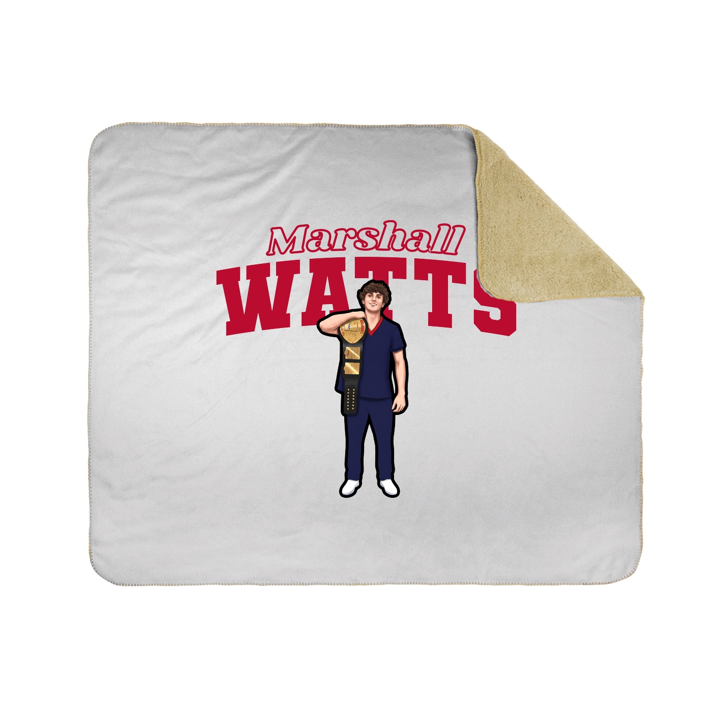 Throw Blanket — Name Arch in White