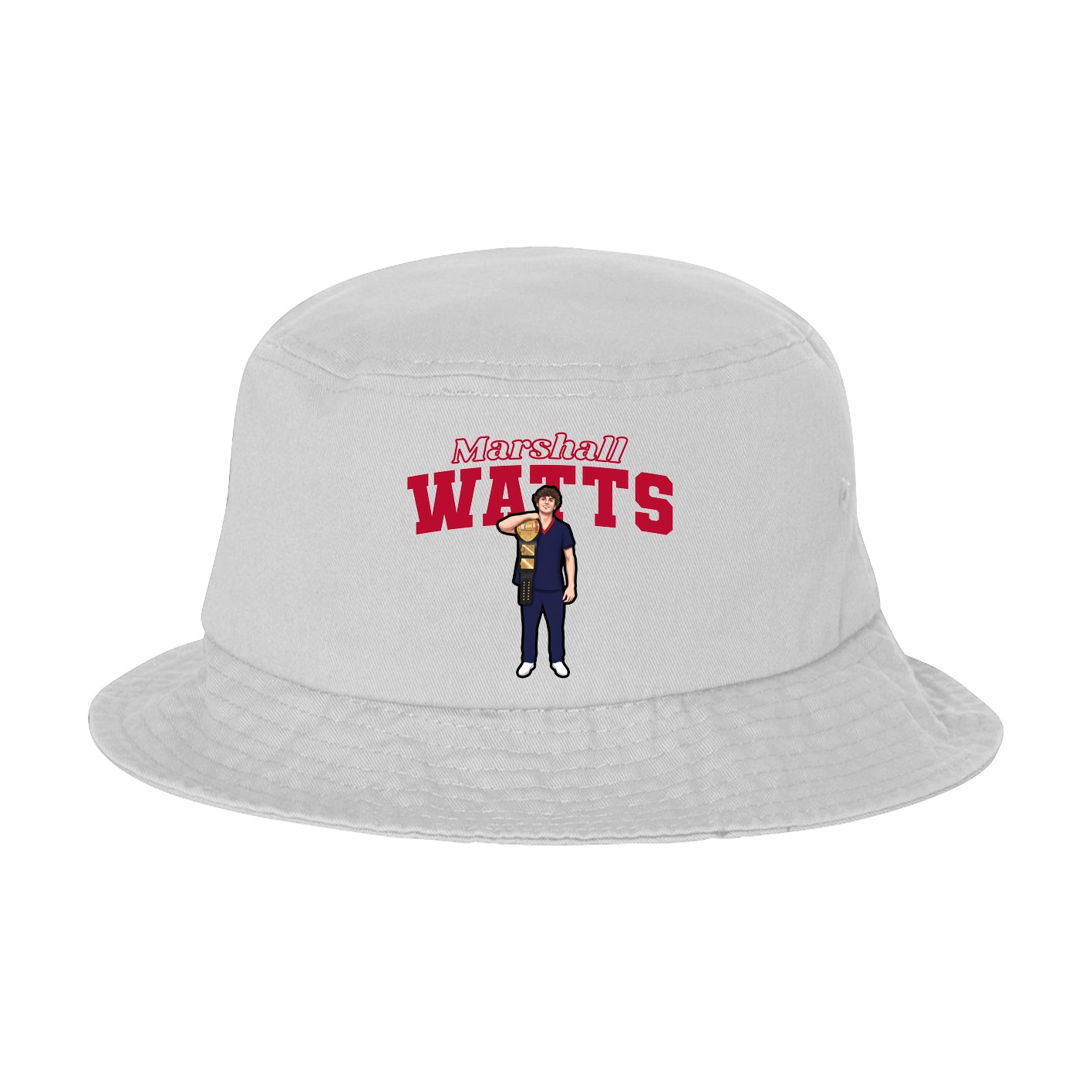 Bucket Cap — Name Arch in White