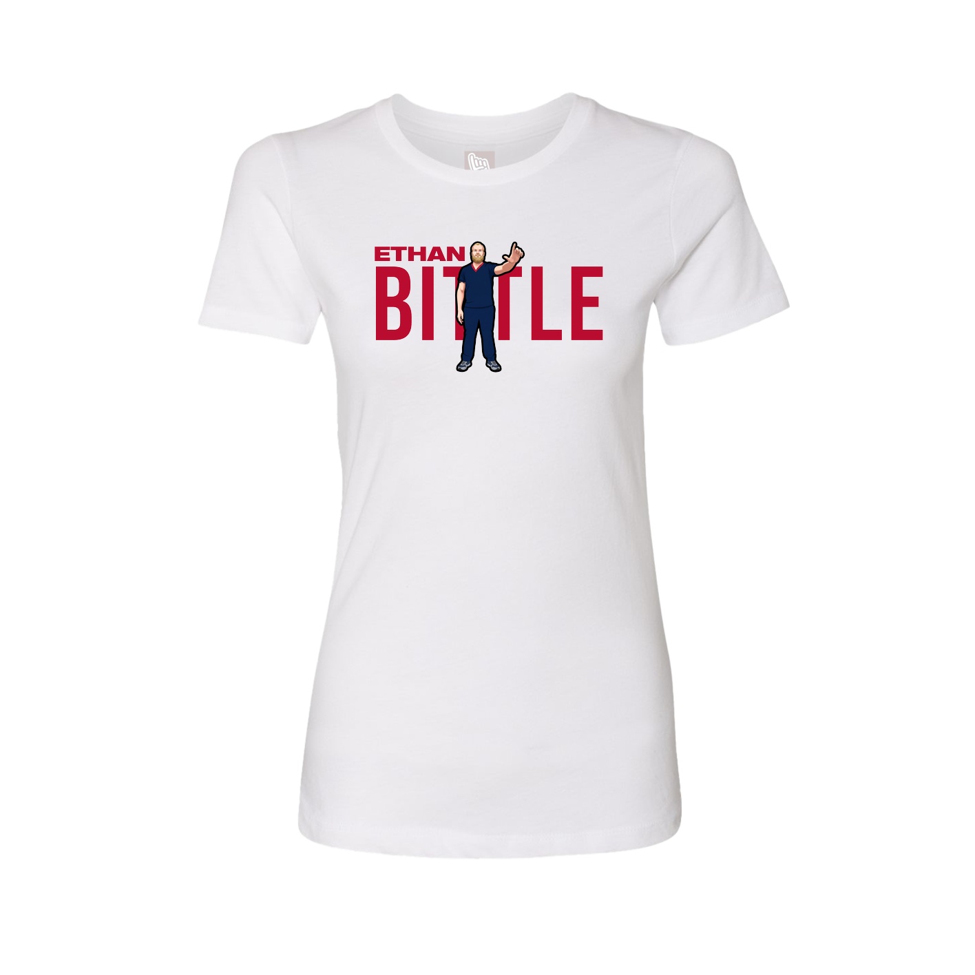 Fitted Women's Tee — Player Name in White