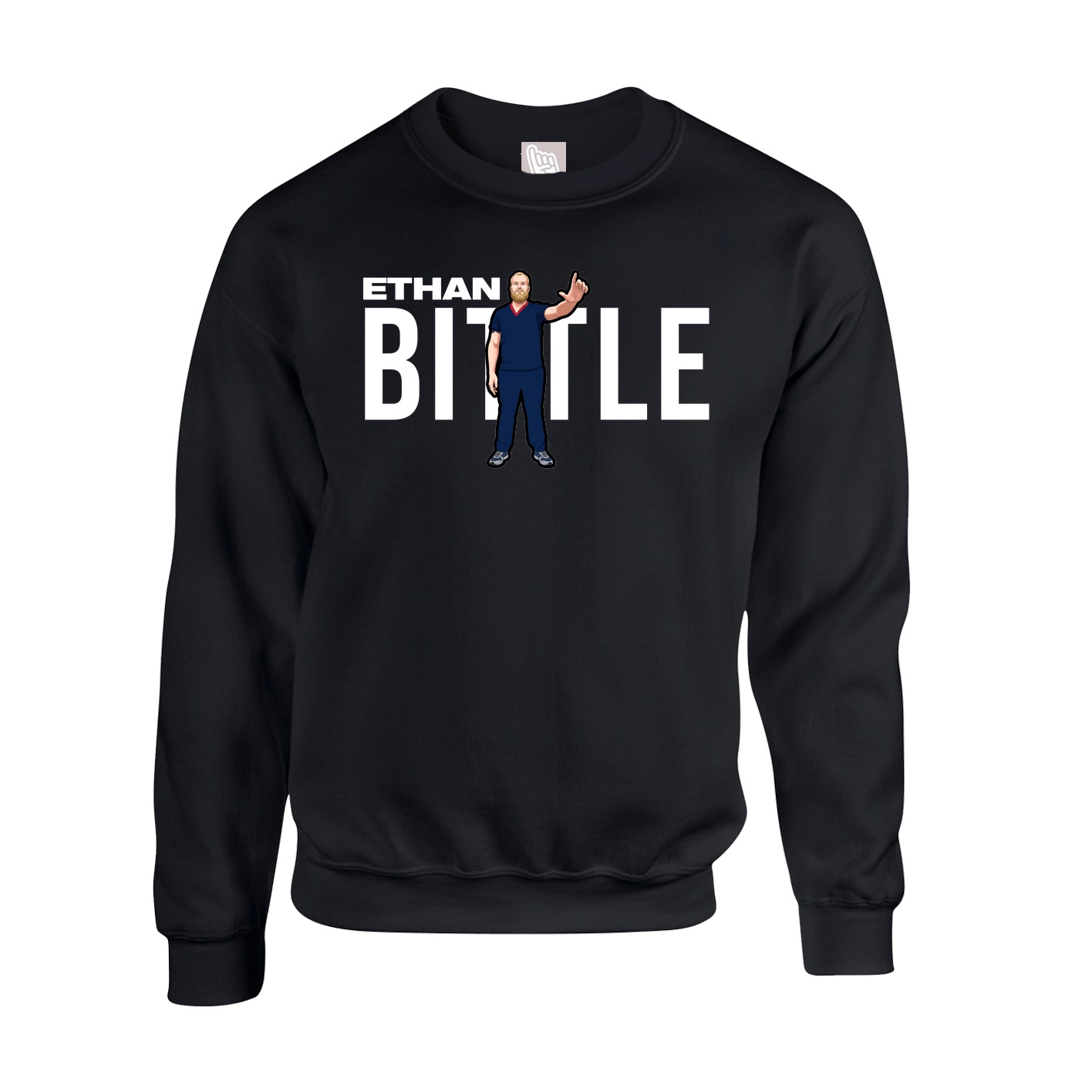 Fleece Crew — Player Name in Black