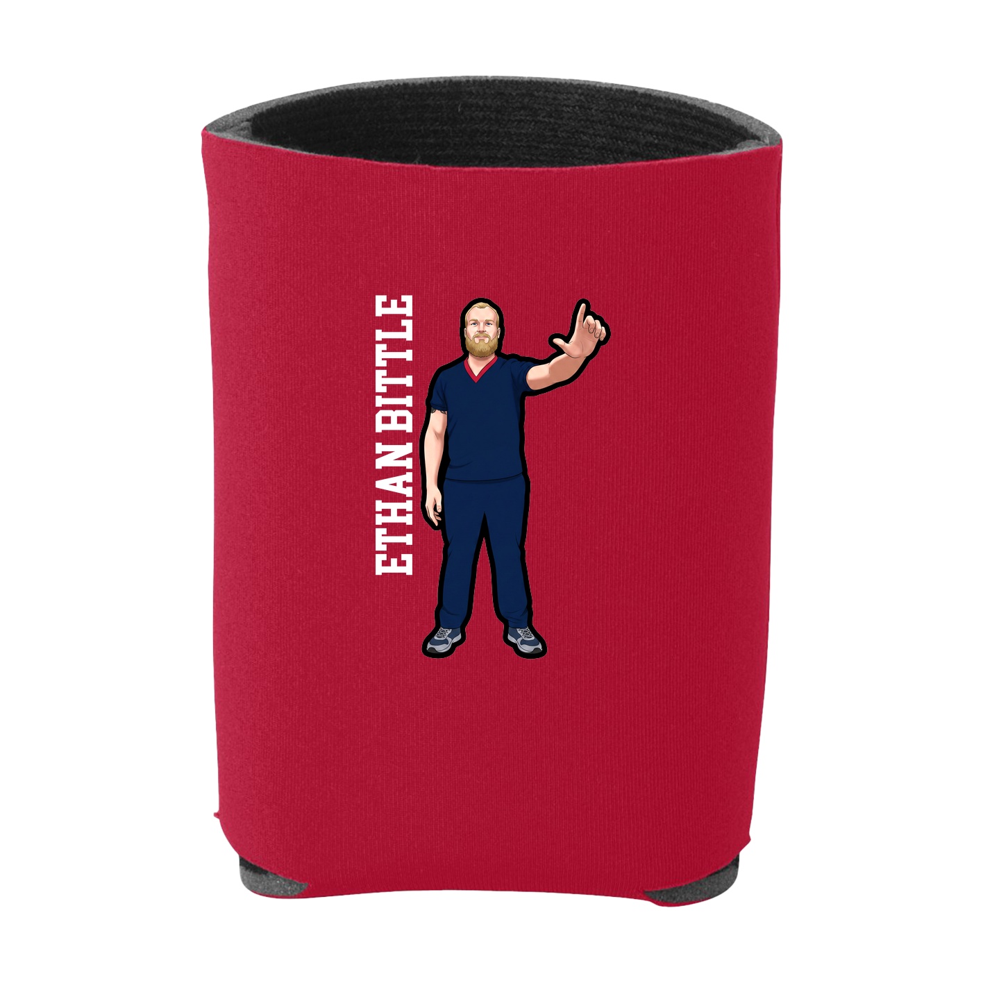 Can Holder — Name Vertical in Red